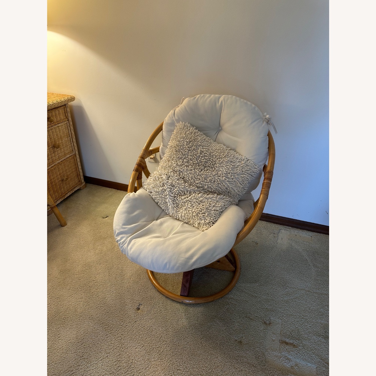 Vintage Bamboo Swivel Chair - image-3