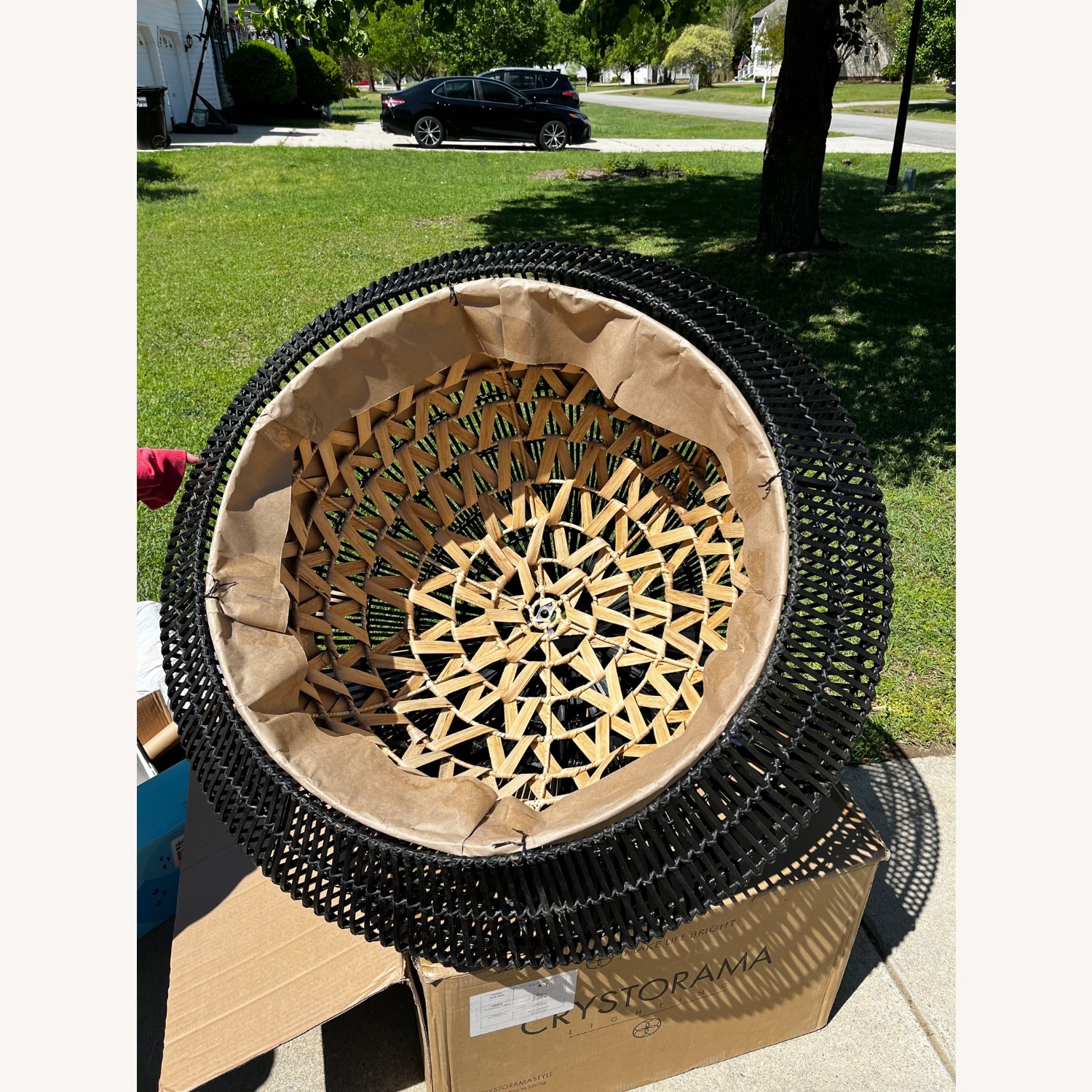 Rimini Pendant Natural and Black Stained Rattan - image-7