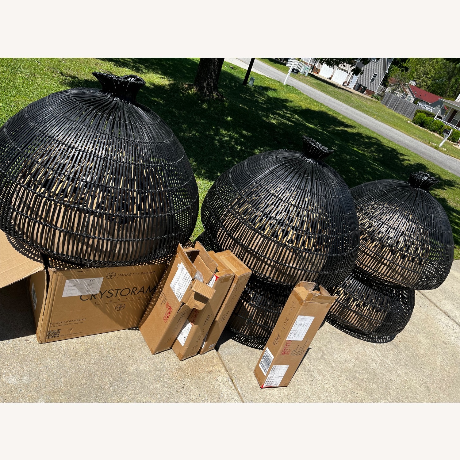 Rimini Pendant Natural and Black Stained Rattan - image-8