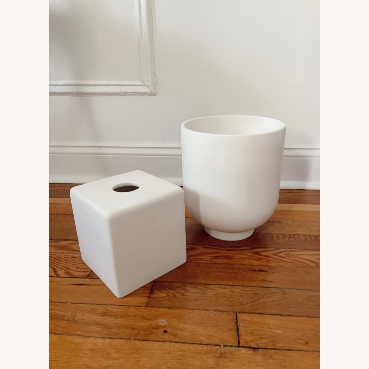 West Elm Bath Accessories (Tissue Box & Waste Bin) - image-1