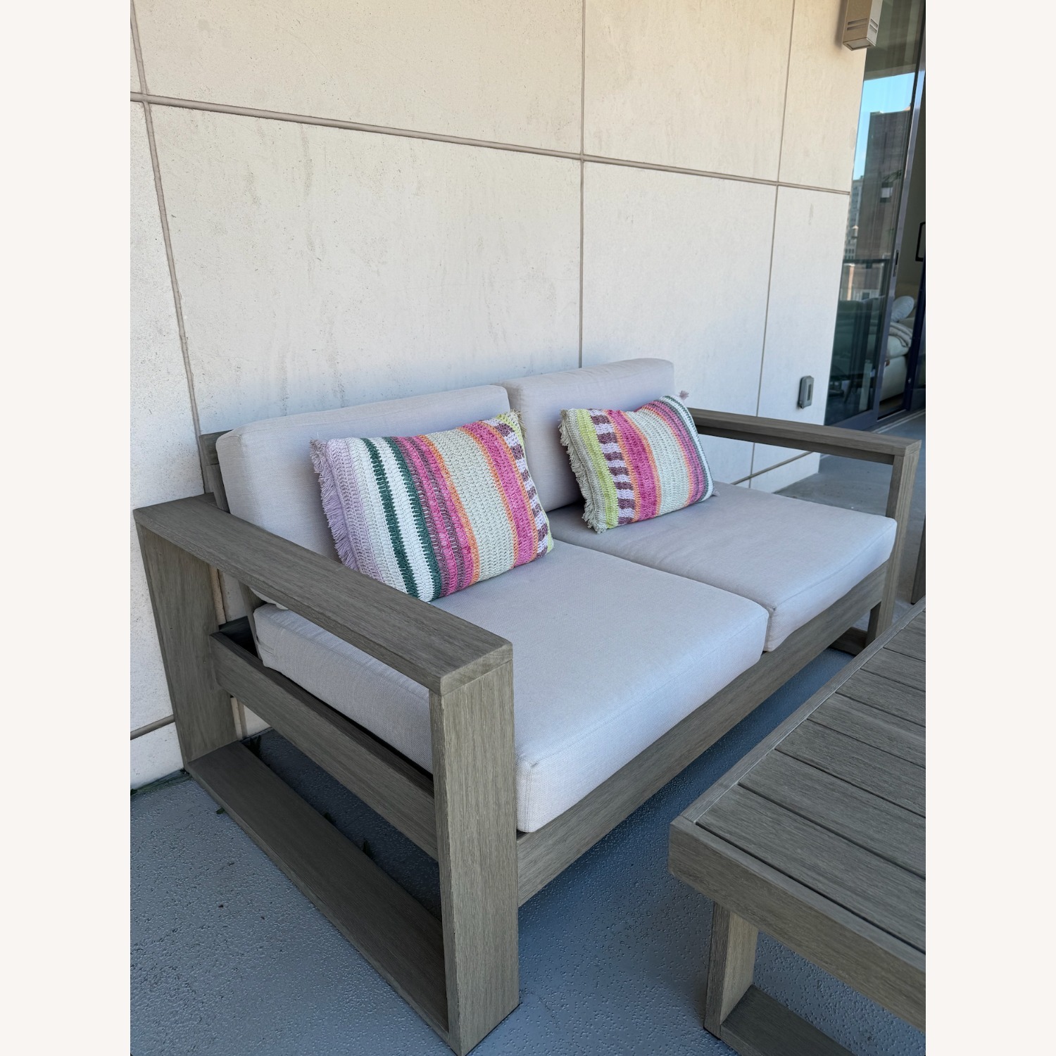 West Elm Portside Outdoor Sofa – Weathered Gray - image-1