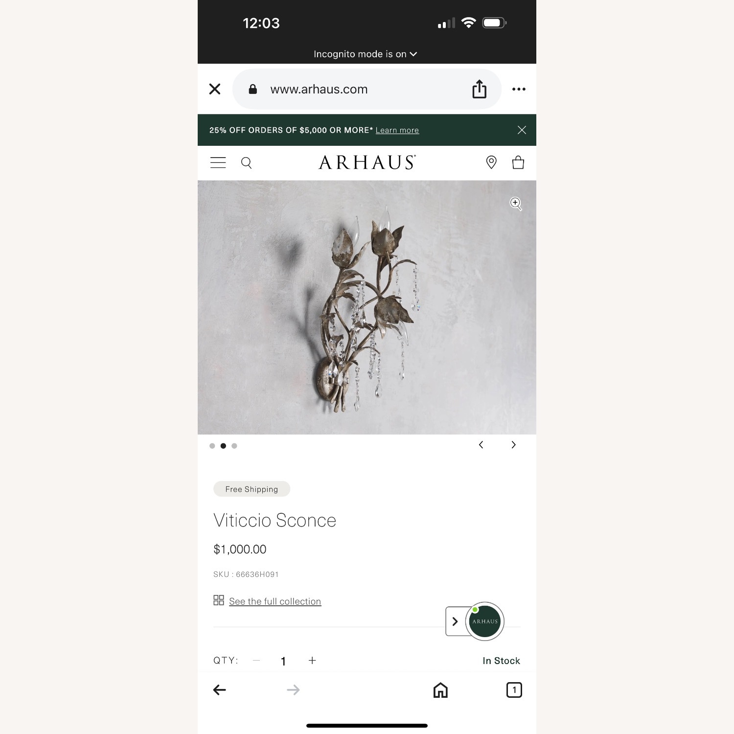 Arhaus Lighting Viticcio Sconces Set of 2 - image-1