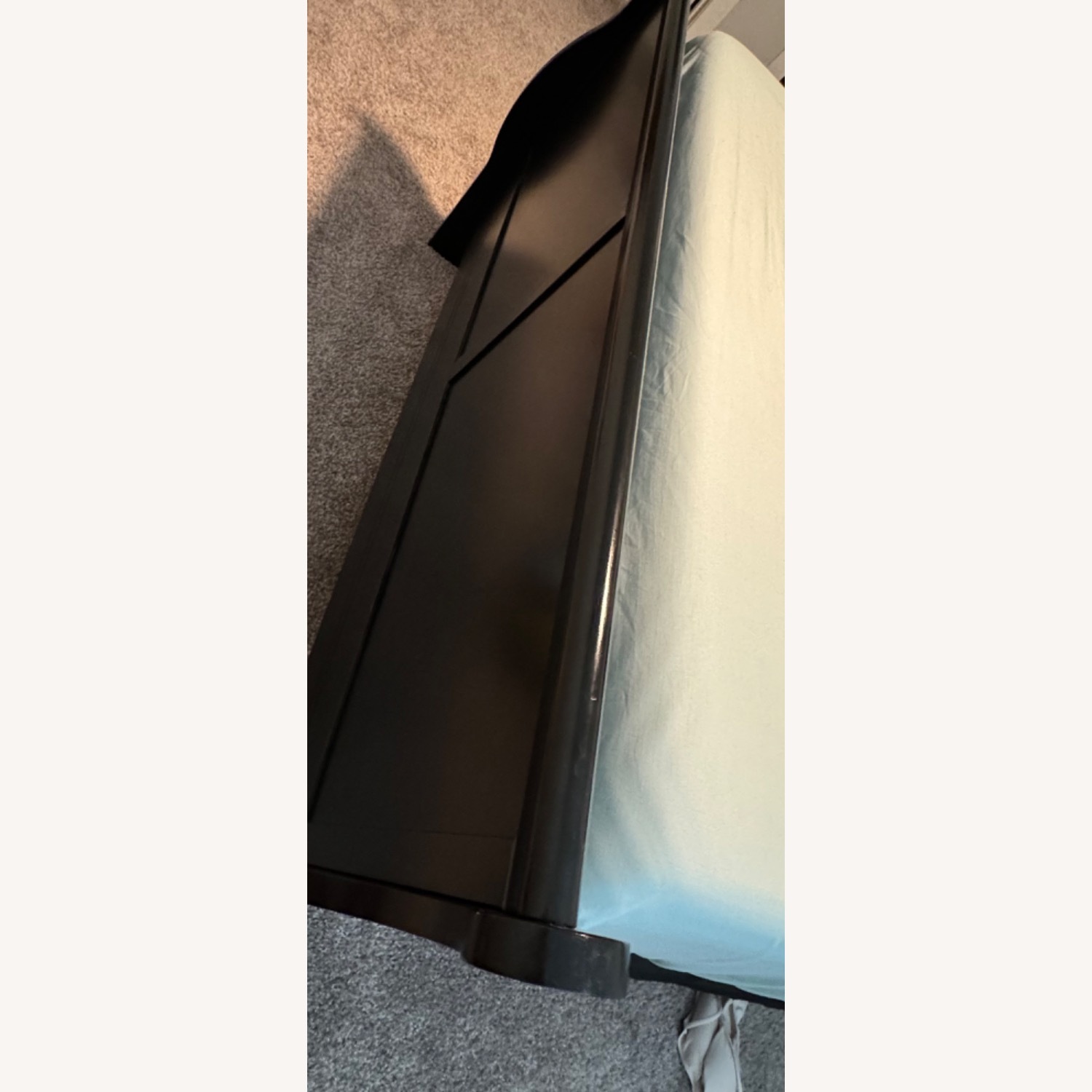 Black Full Size Sleigh Bed Frame - image-2