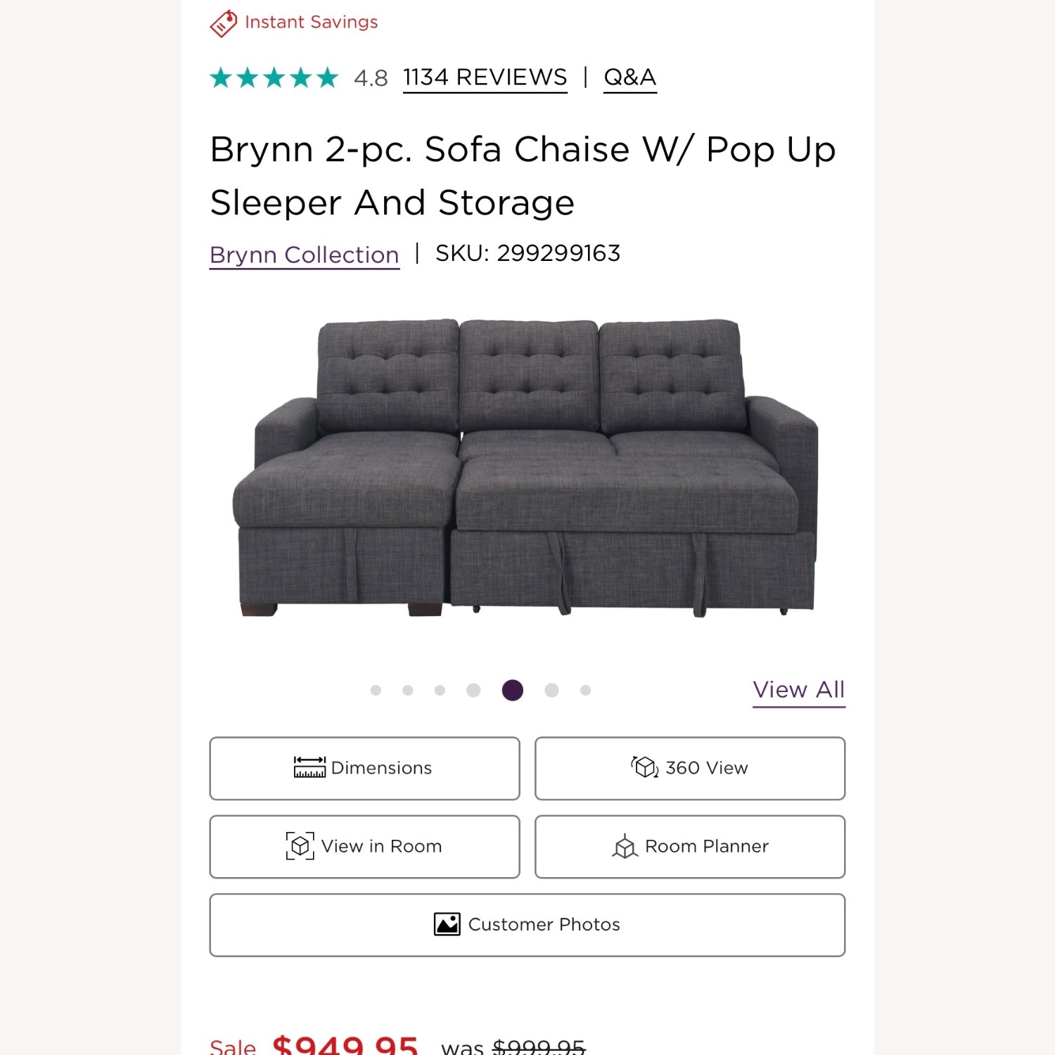 Raymour & Flanigan Bryn Queen Sofa Sleeper W storage - image-4