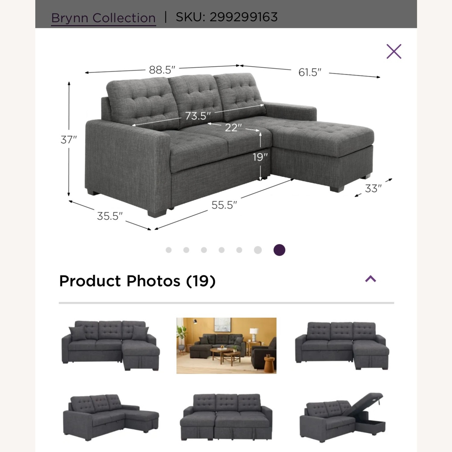 Raymour & Flanigan Bryn Queen Sofa Sleeper W storage - image-2