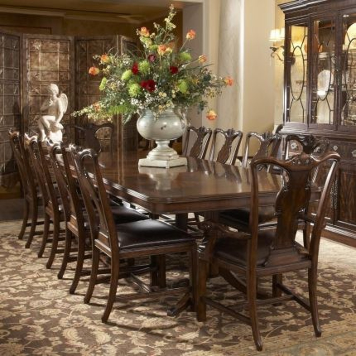 Luxury Solid Wood 9-Piece Expandable Dining Set - image-1