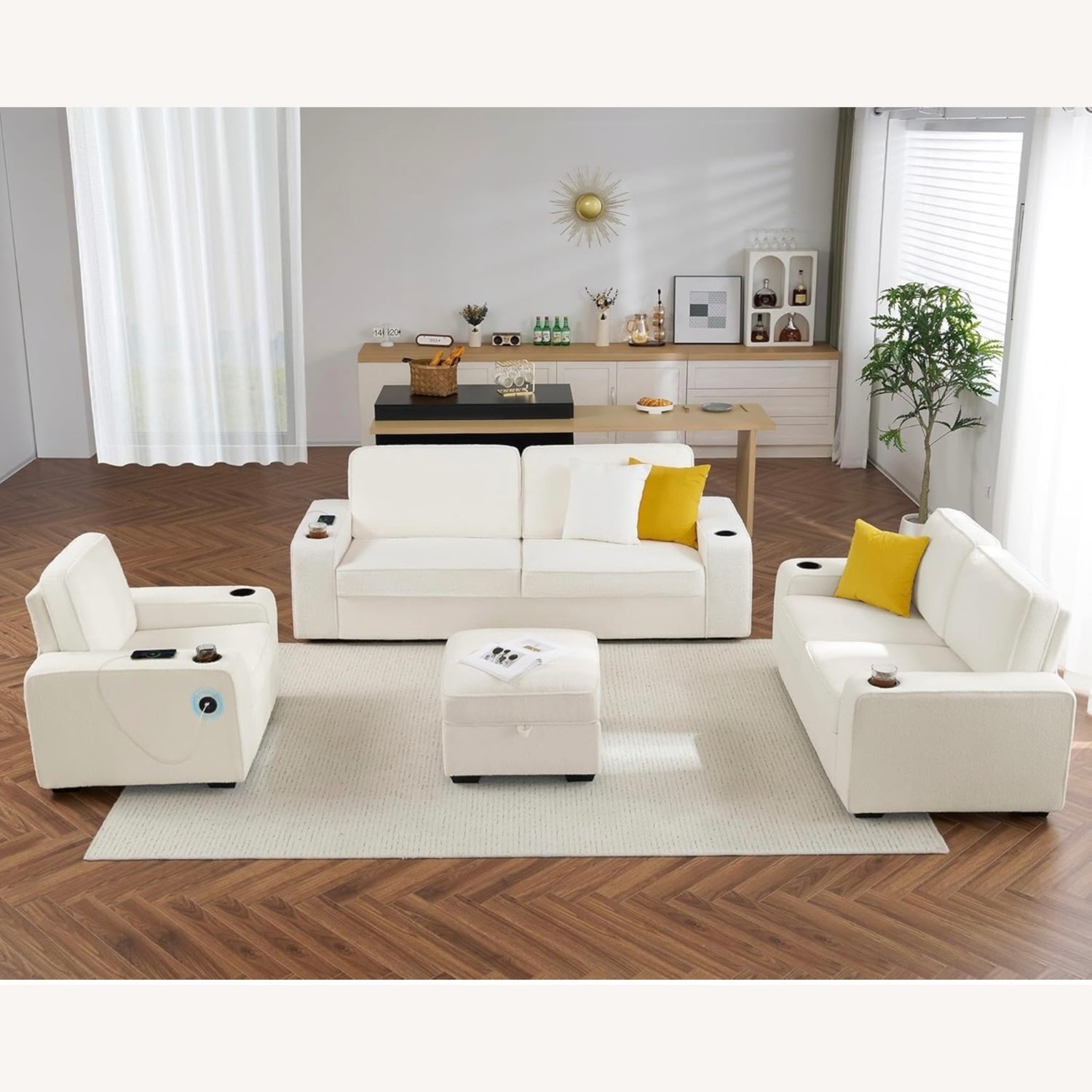 VanAcc Sofa, 3 Piece Set with Storage Ottoman - image-8