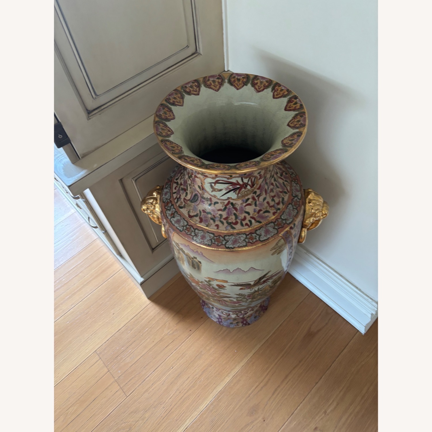 Painted Gold and Pink Urn - image-1