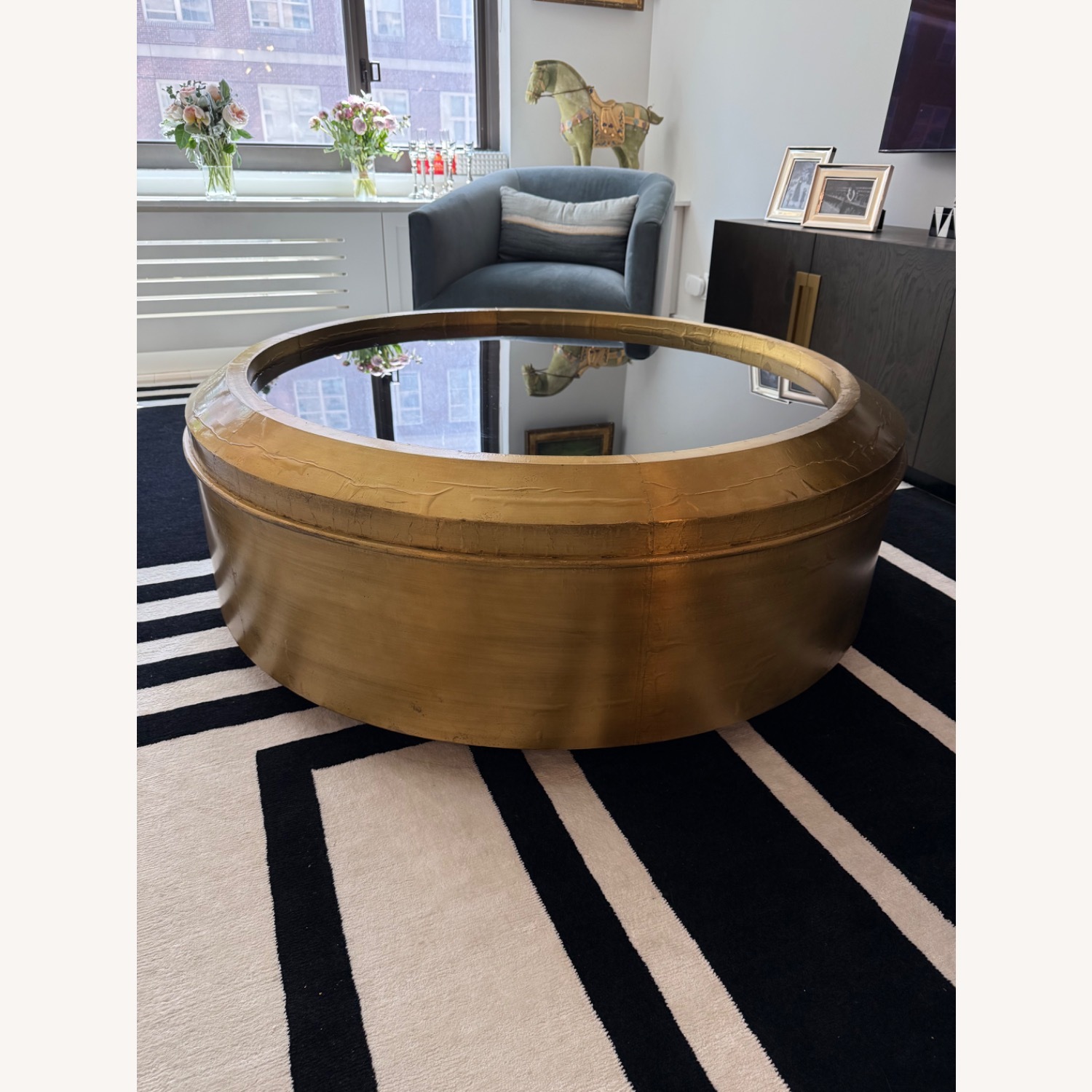 Vintage Bernhardt Carnaby Brass/Glass Coffee Table - image-4