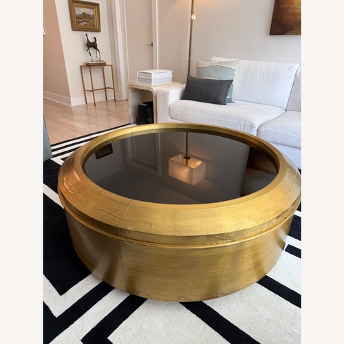Used Vintage Bernhardt Carnaby Brass/Glass Coffee Table for sale on AptDeco