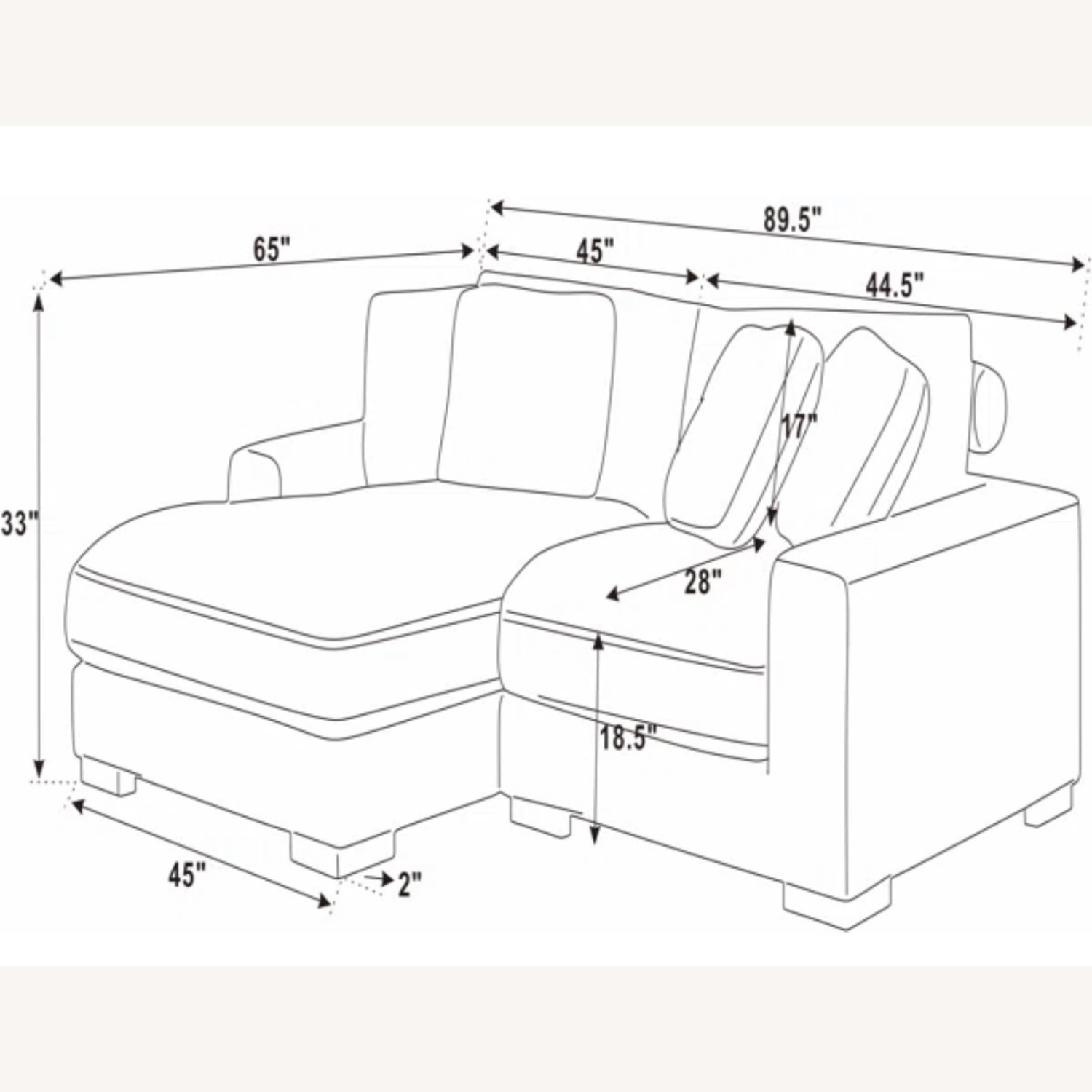 Latitude Run Sofa with Chaise - AptDeco
