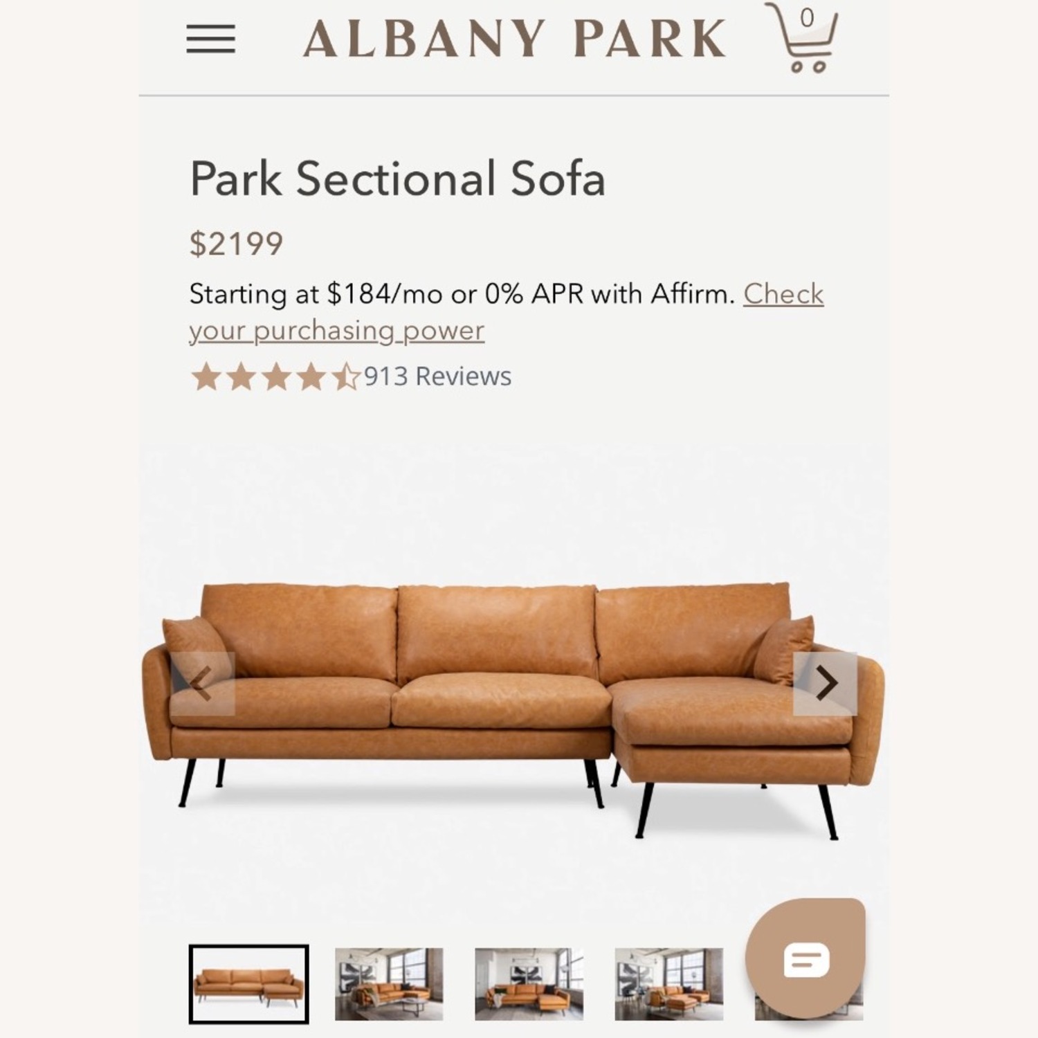Albany Park Vegan Leather Sectional - image-5