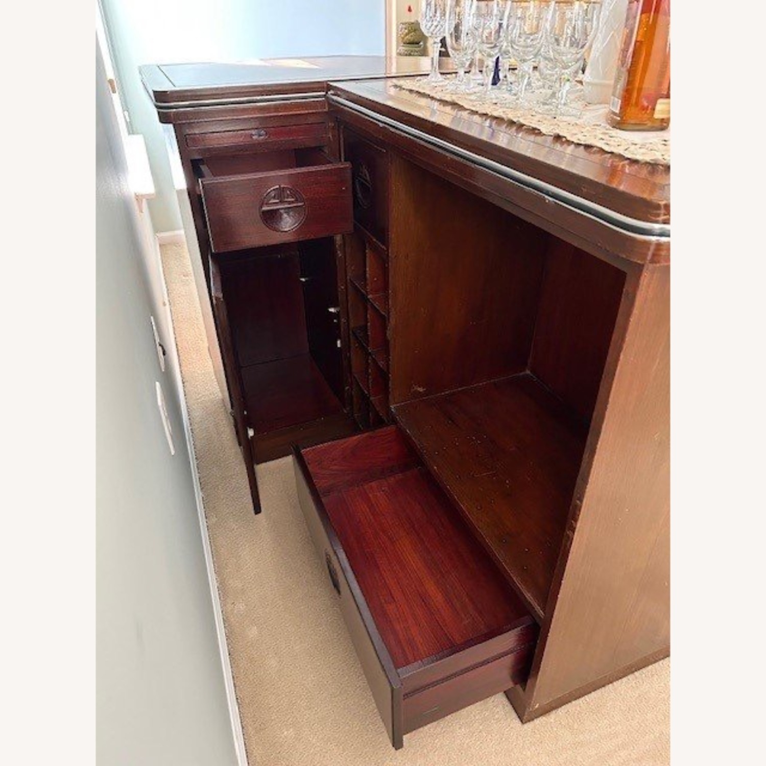 Antique Asian Rosewood Bar Cart  - image-5