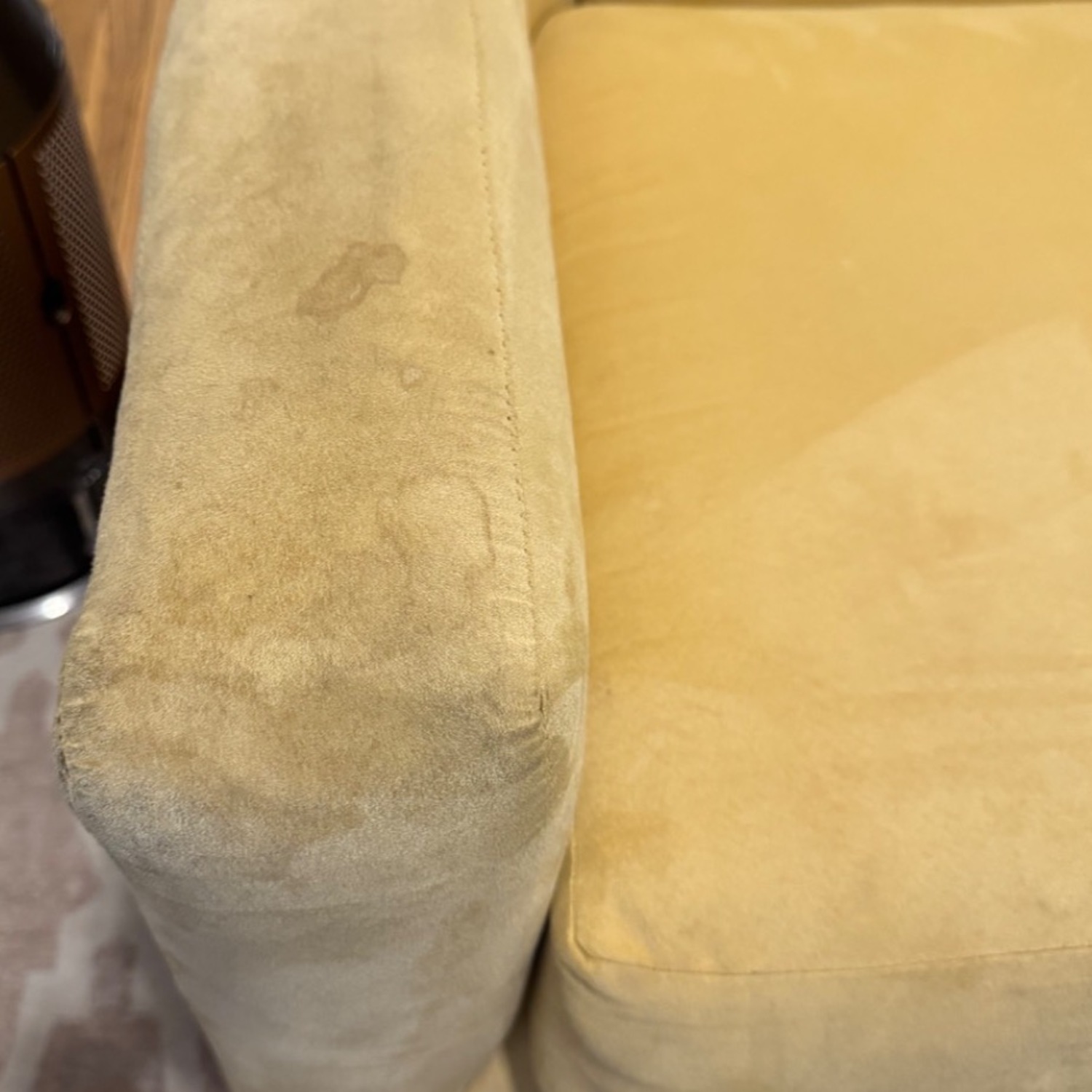 Lexi Arm Chair in Linen-Yellow Micro-Suede - image-5