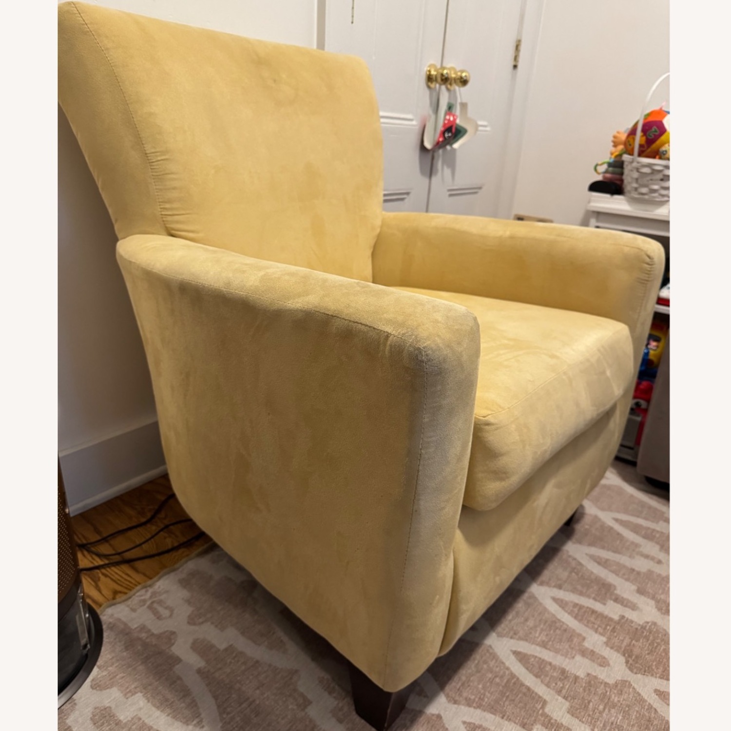 Lexi Arm Chair in Linen-Yellow Micro-Suede - image-4