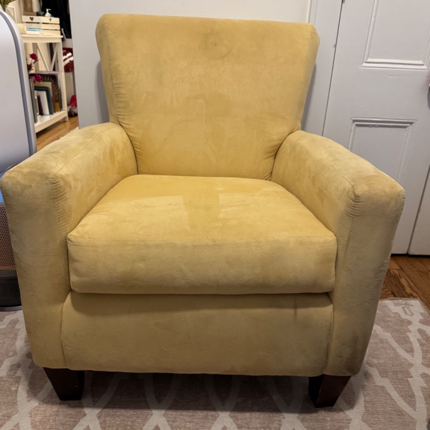 Lexi Arm Chair in Linen-Yellow Micro-Suede - image-3