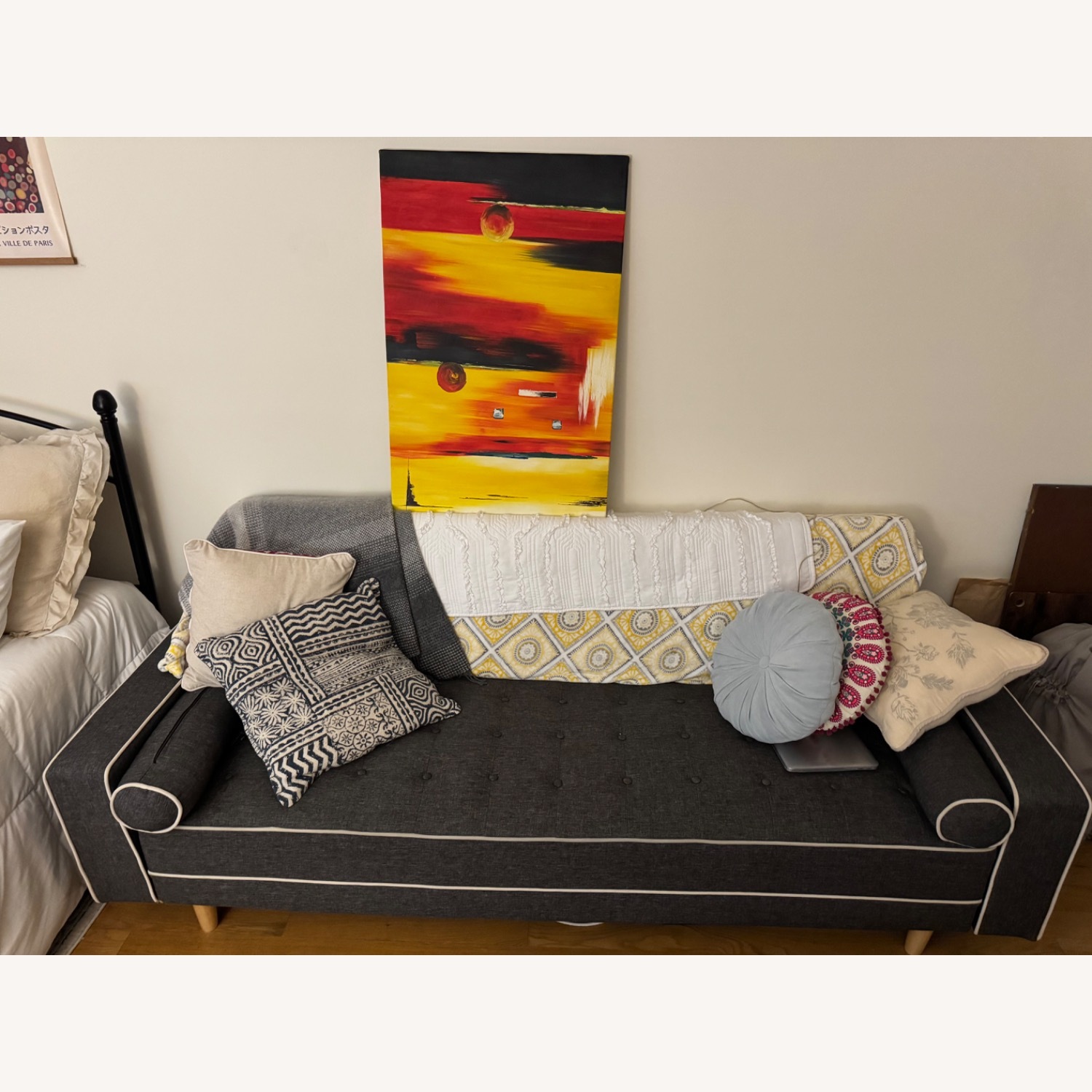 Wayfair Farias Dark Gray Couch - image-1