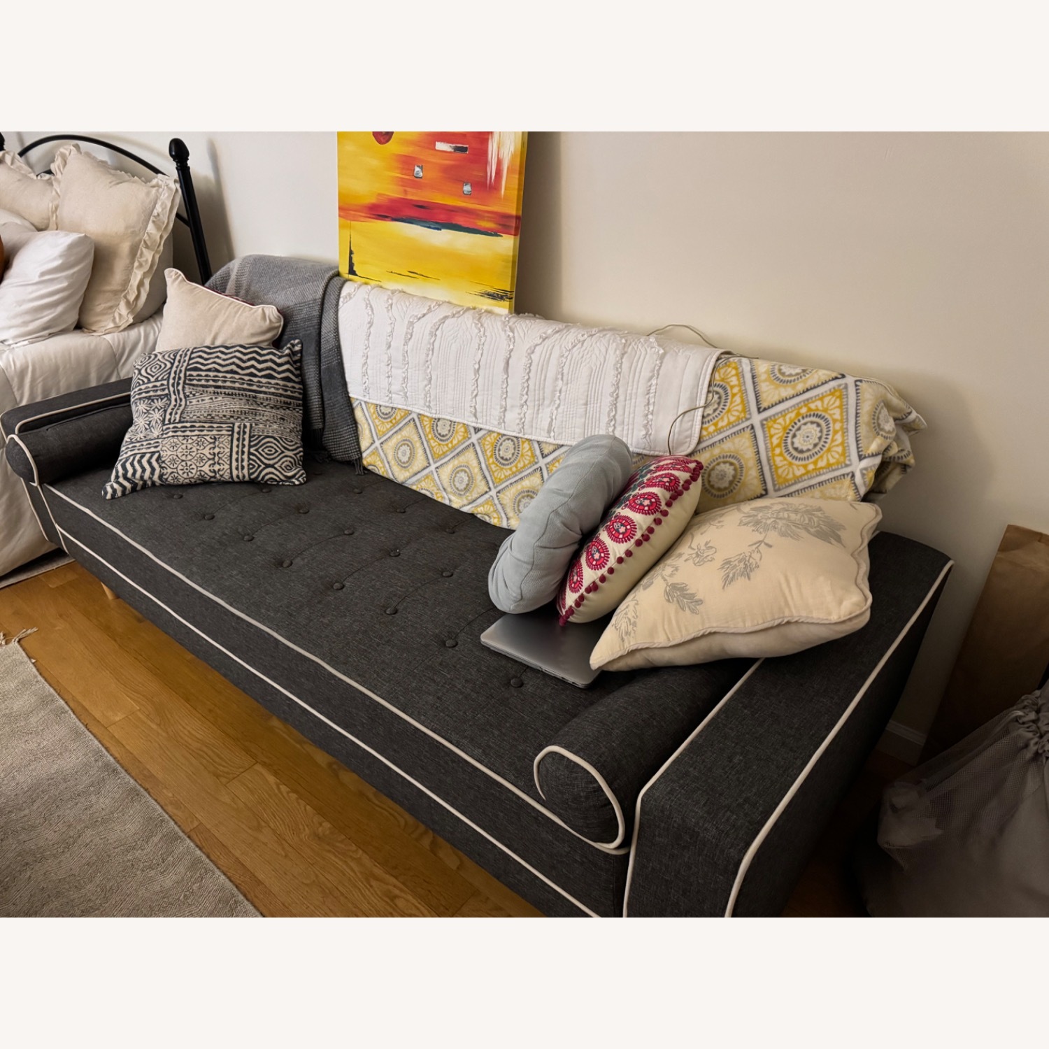 Wayfair Farias Dark Gray Couch - image-3