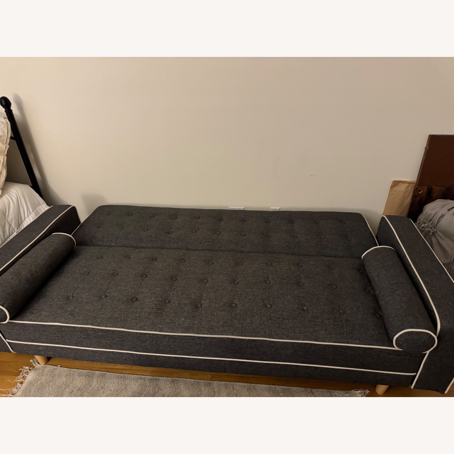 Wayfair Farias Dark Gray Couch - image-5