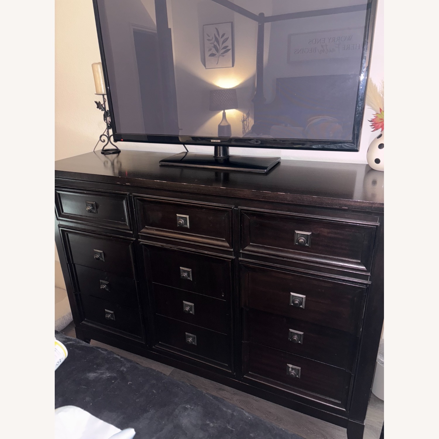 Ashley Furniture Black Wood Dresser and Mirror - image-1