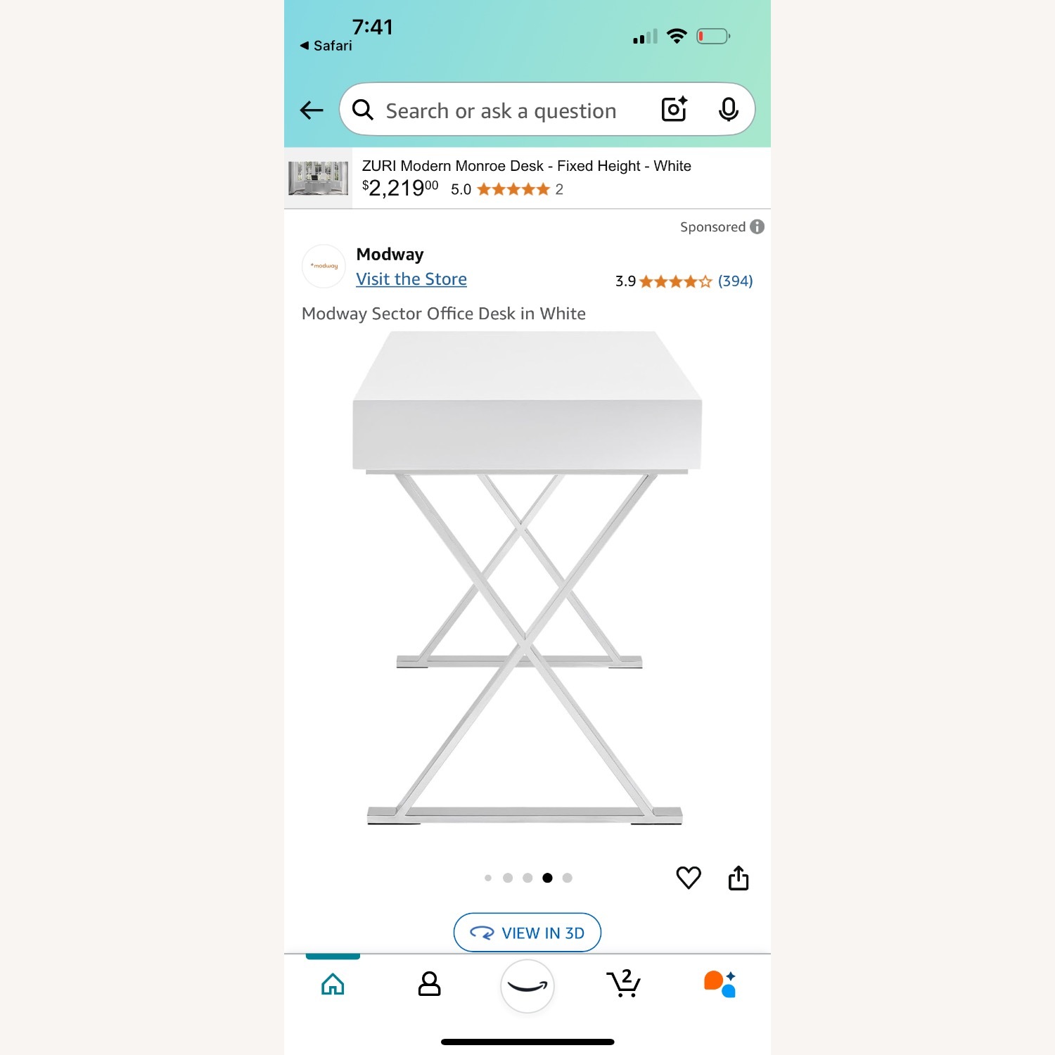 Sector Office Desk in White - image-3