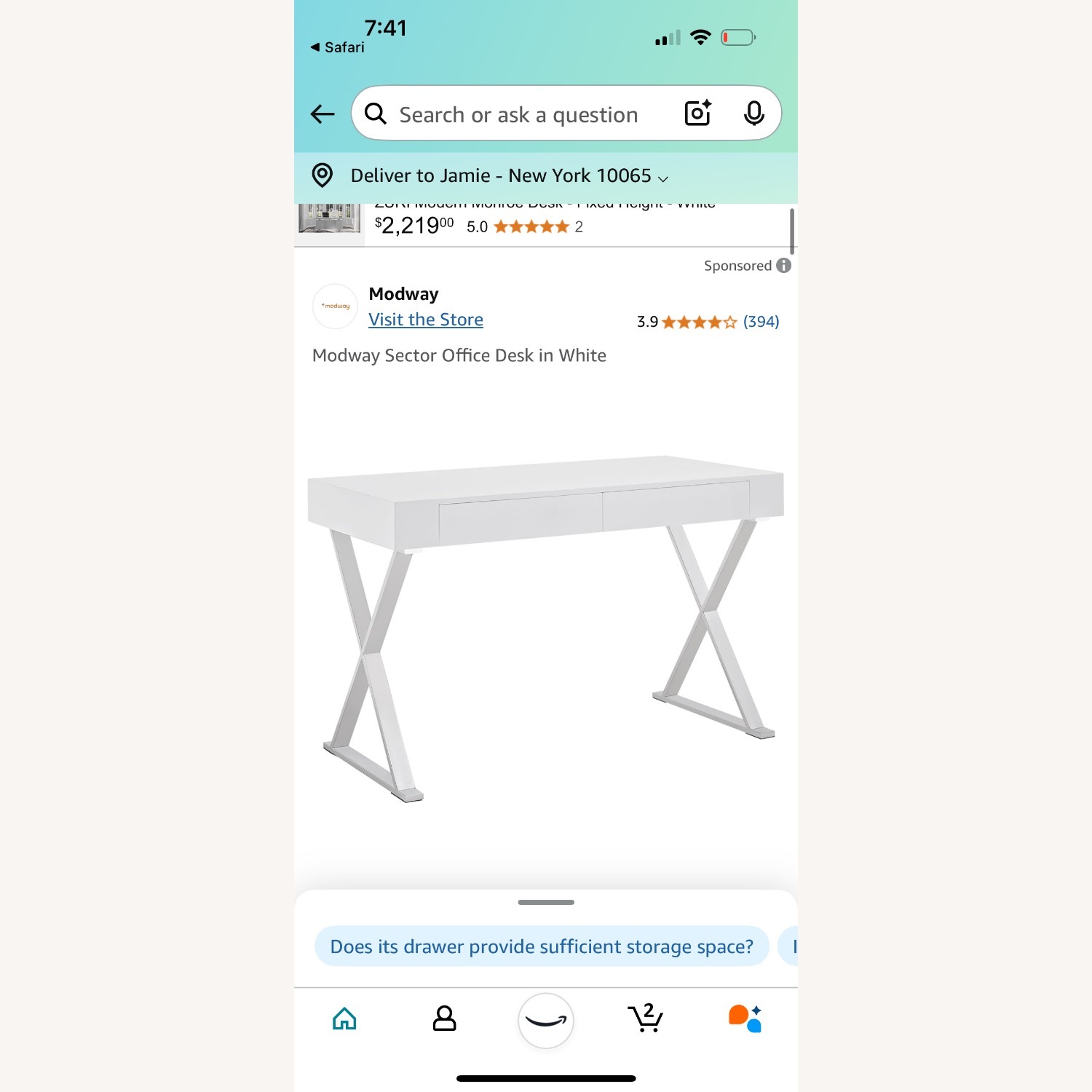 Sector Office Desk in White - image-1