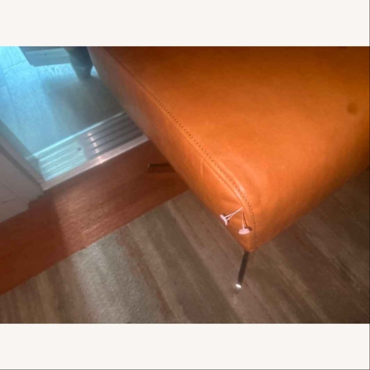 West Elm Austin Leather Ottoman - image-7