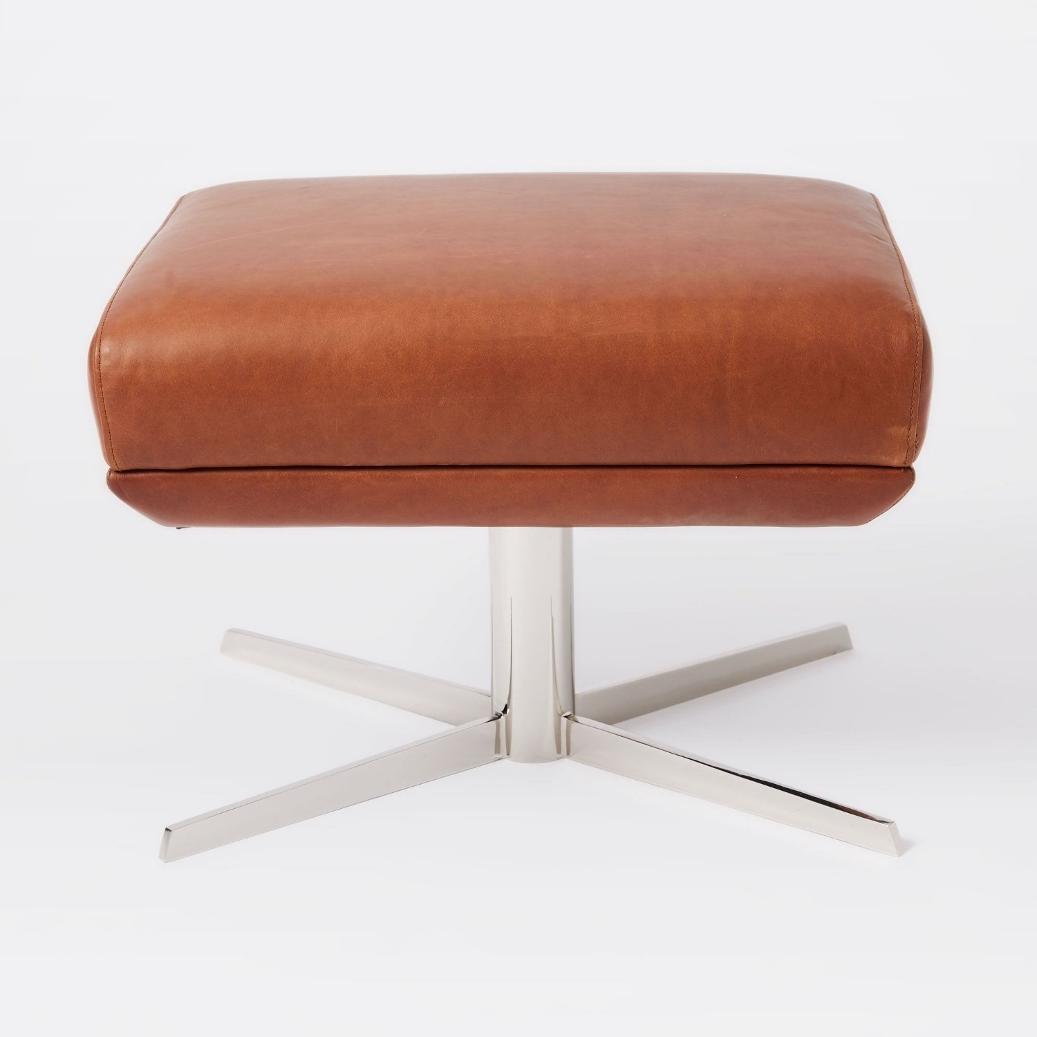 West Elm Austin Leather Ottoman - image-2