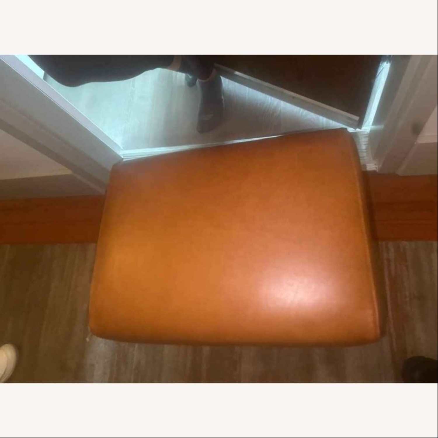 West Elm Austin Leather Ottoman - image-8