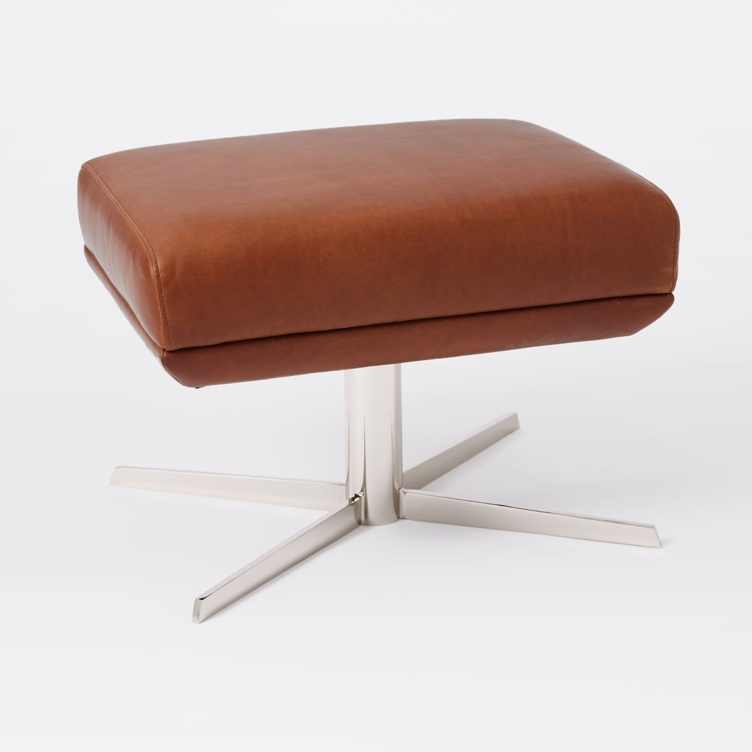 West Elm Austin Leather Ottoman - image-3