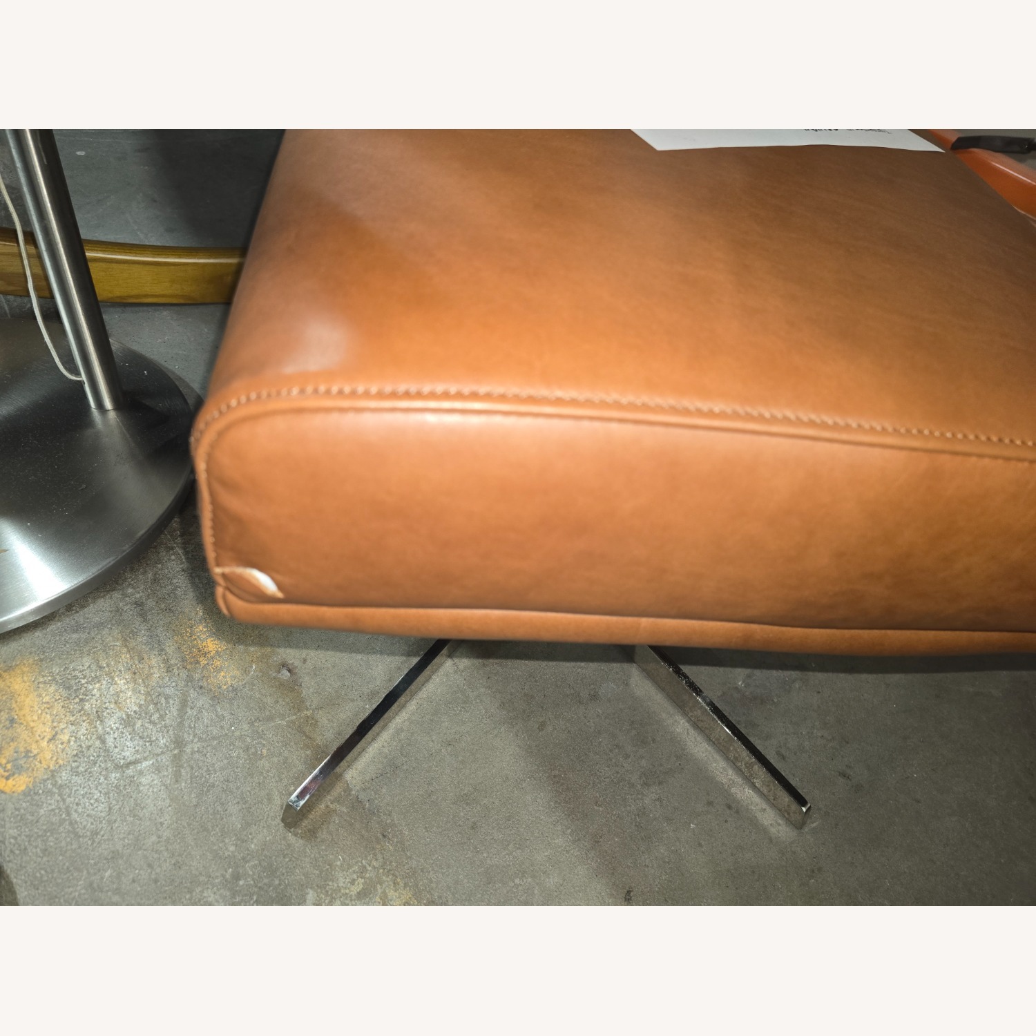 West Elm Austin Leather Ottoman - image-9