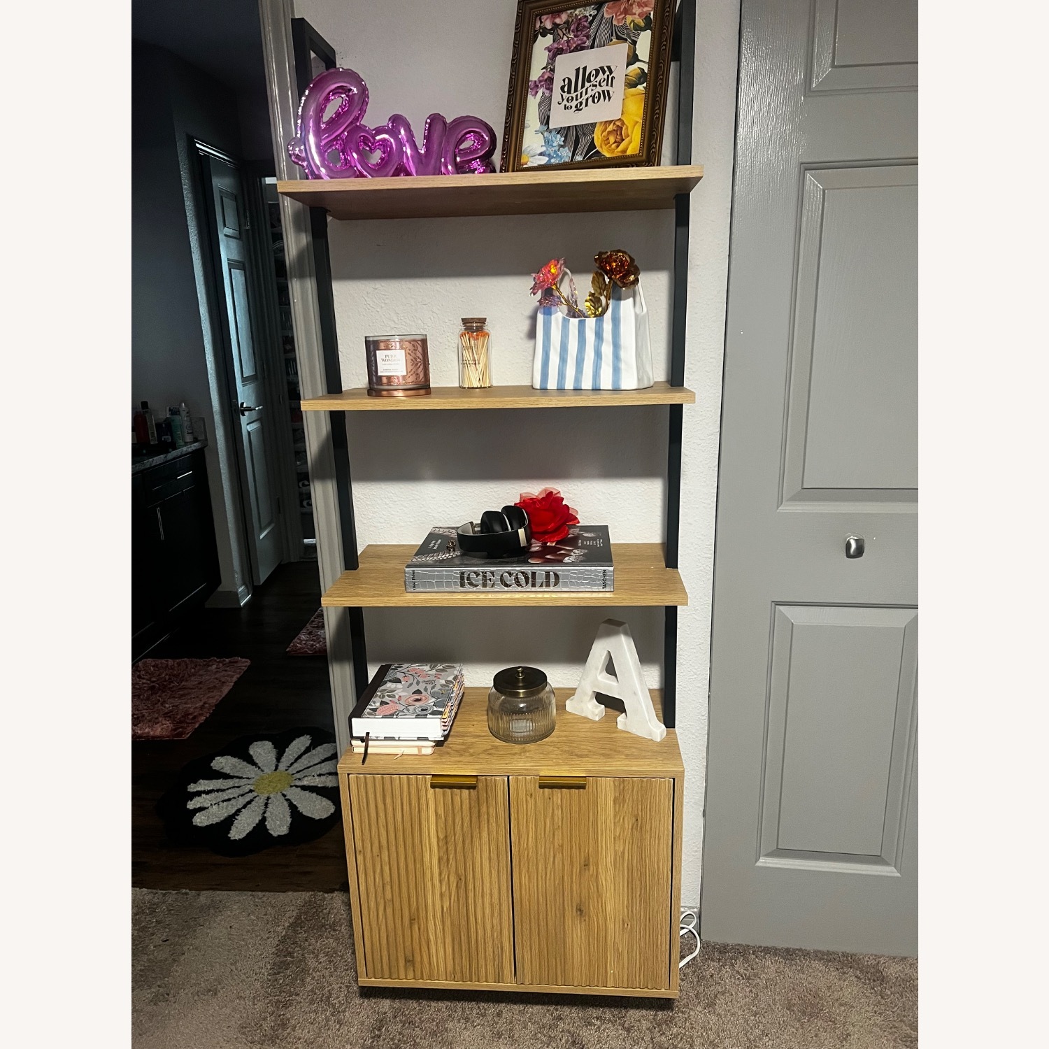 Natural Ladder Bookshelf - image-1