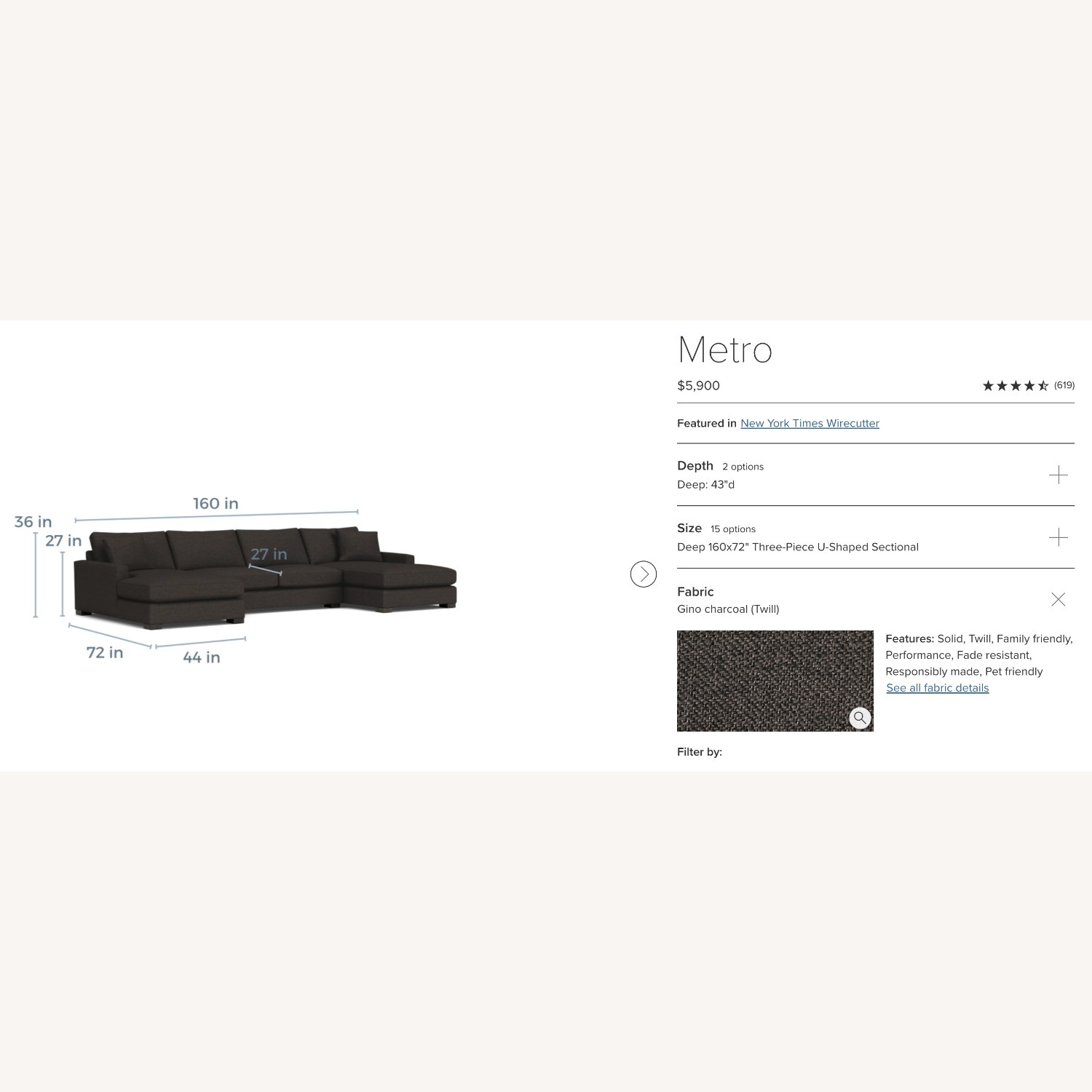 Room & Board Metro Double-Chaise Sectional - image-5