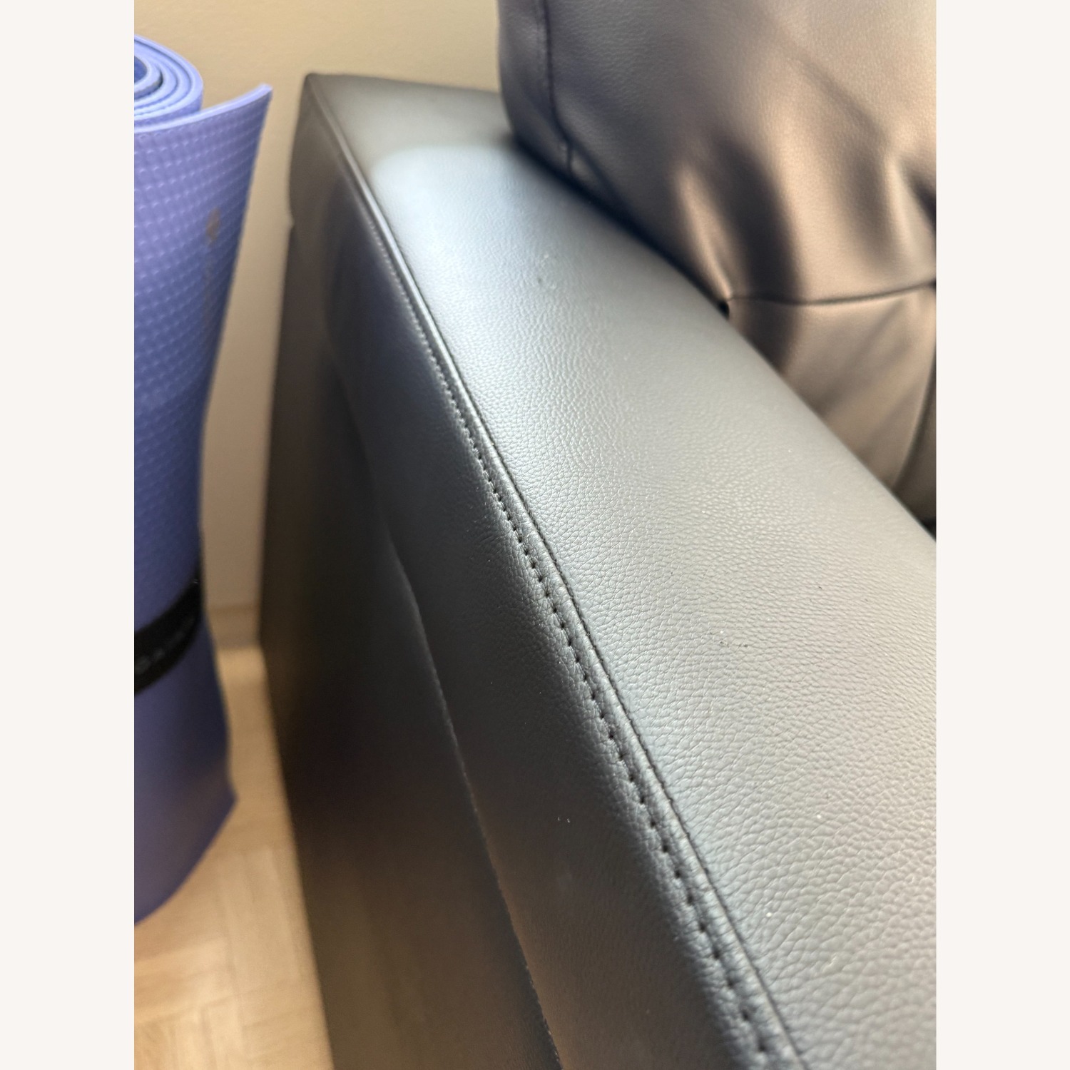 Fane Leather Couch 84" Air Leather Sleeper Sofa - image-5