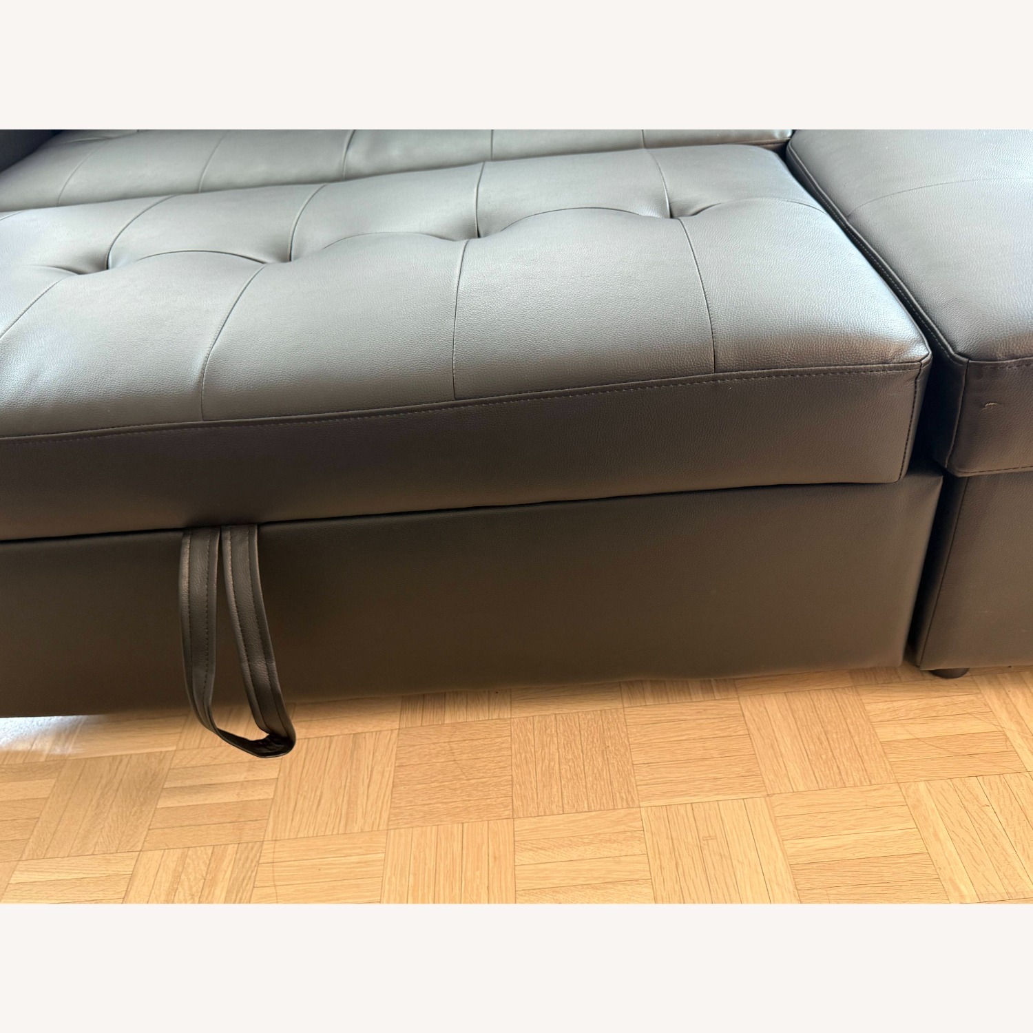 Fane Leather Couch 84" Air Leather Sleeper Sofa - image-11