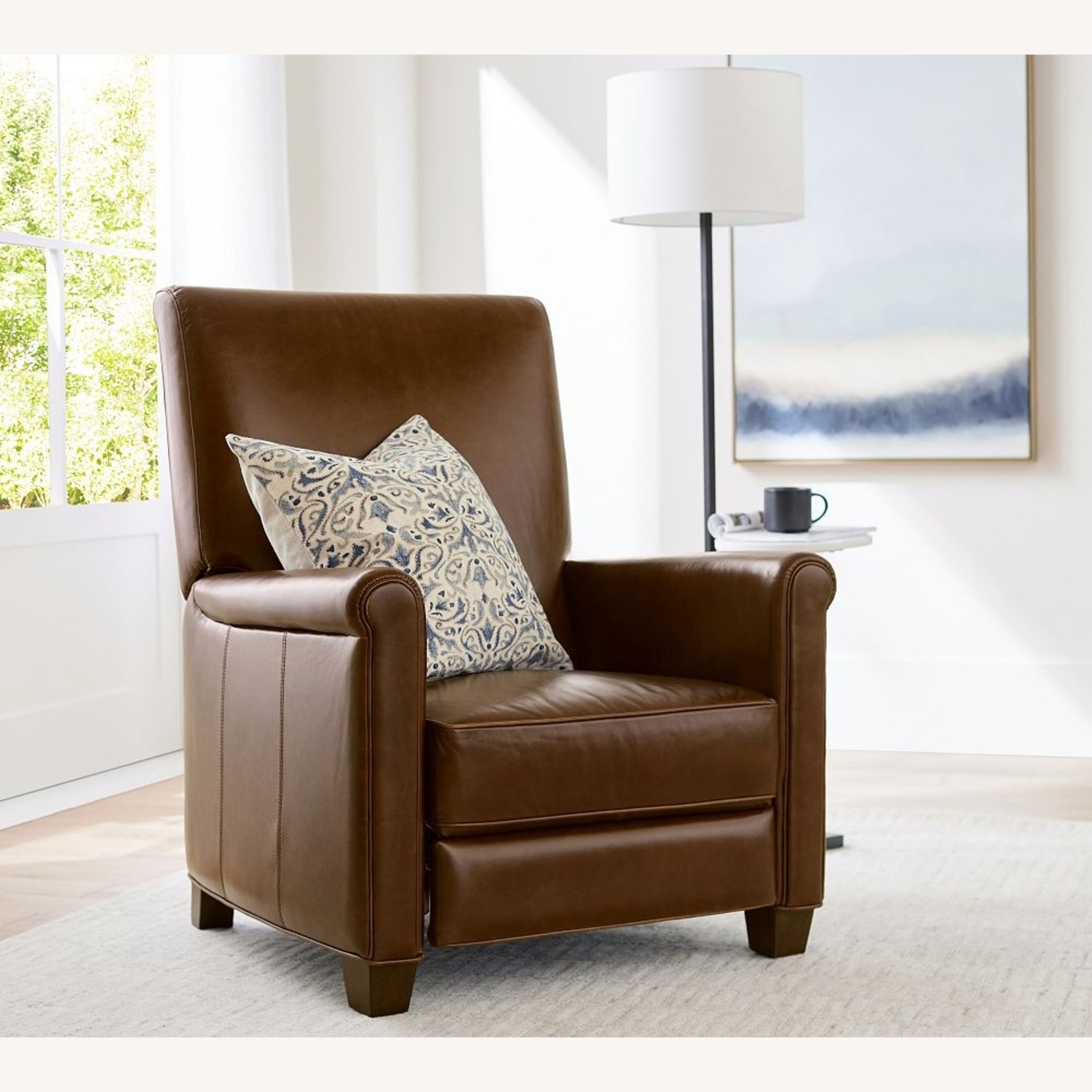 Pottery Barn Leather Sofa Chair - image-4