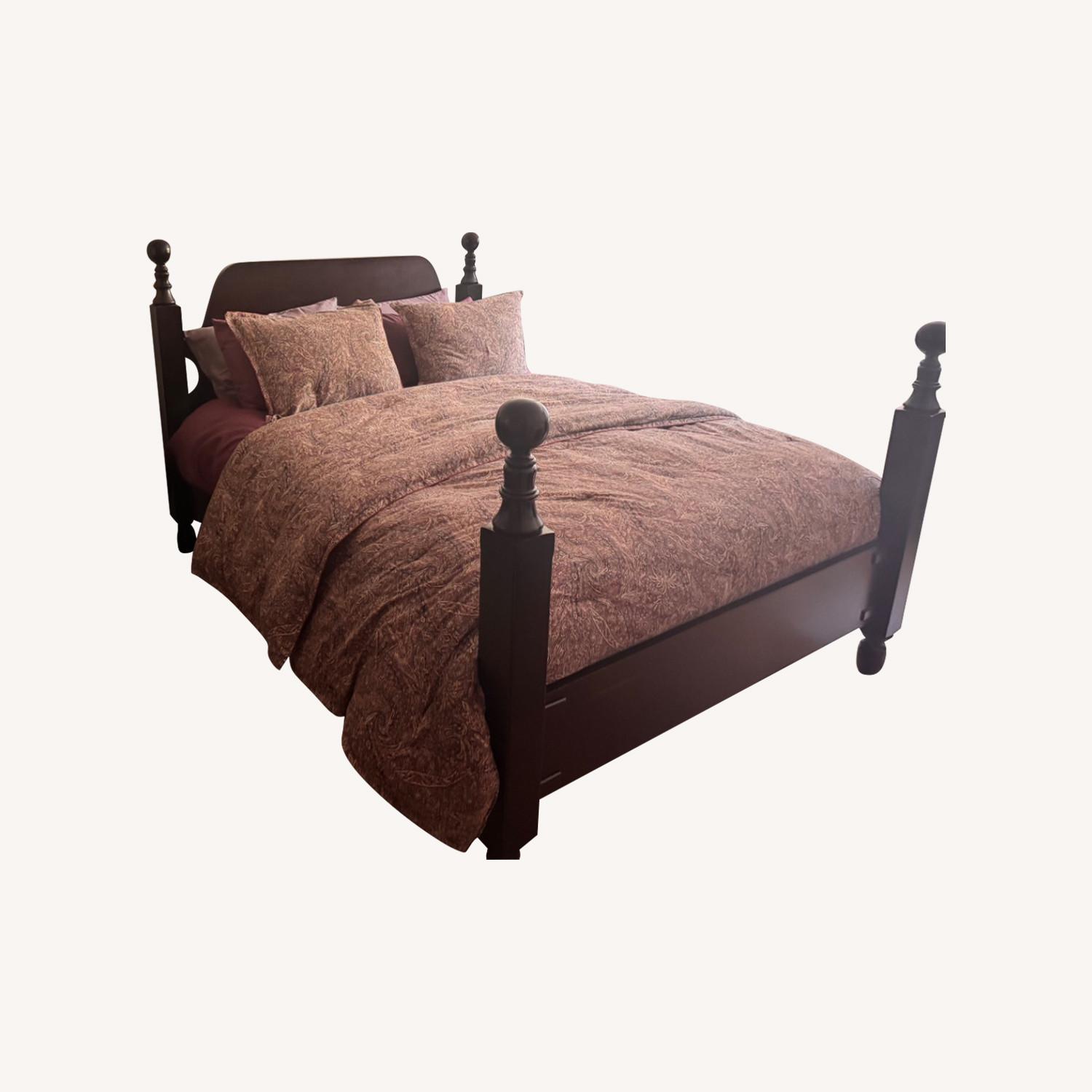 Pottery Barn Wood Queen Bed - image-0