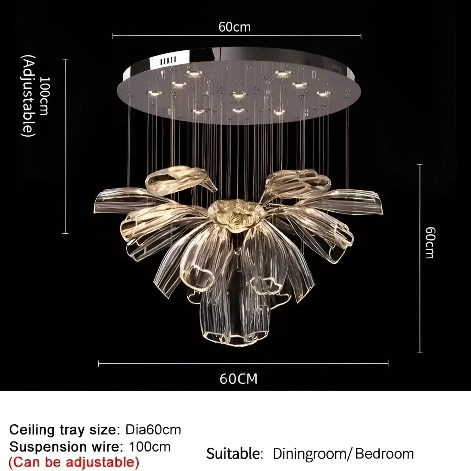 Golden & Silver Pendant Lights–Glass Chandeliers - image-5