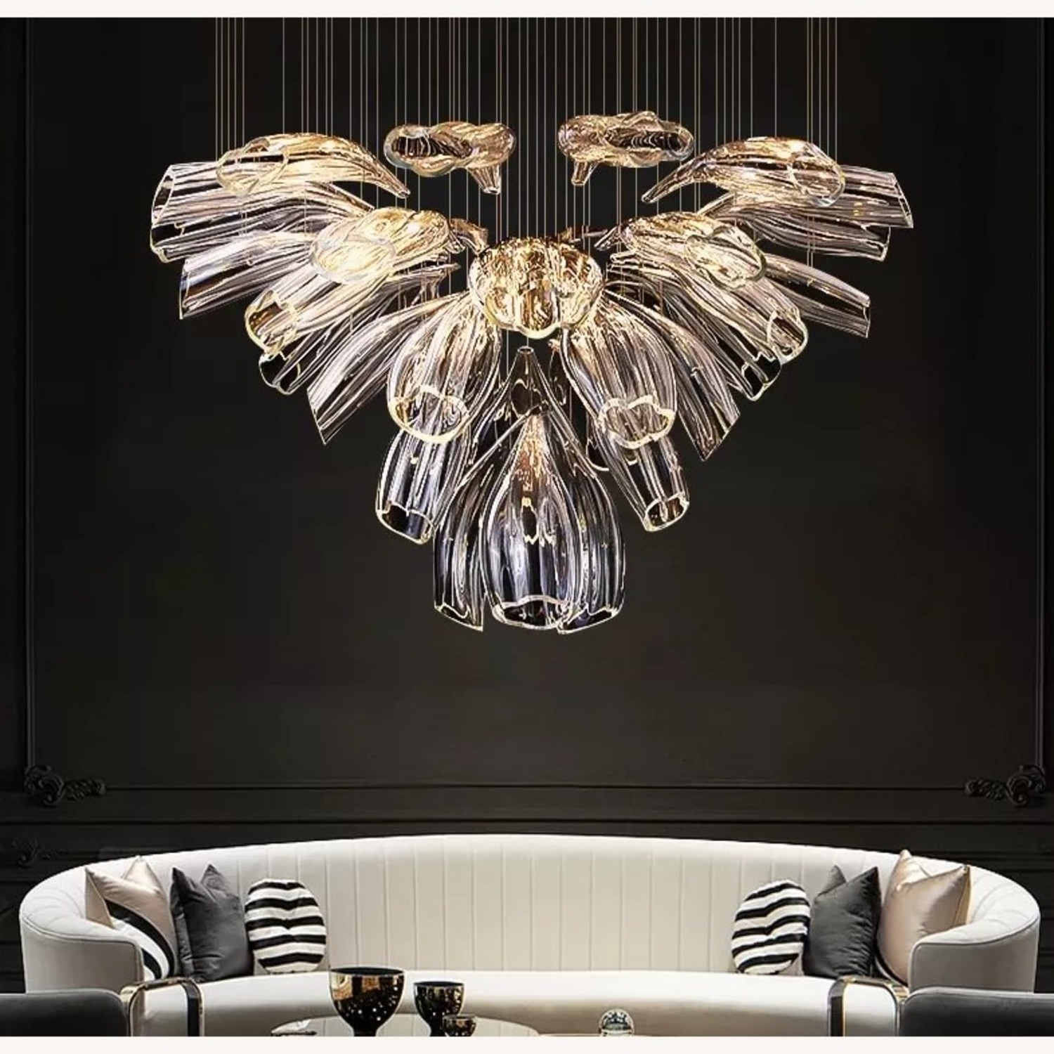 Golden & Silver Pendant Lights–Glass Chandeliers - image-1