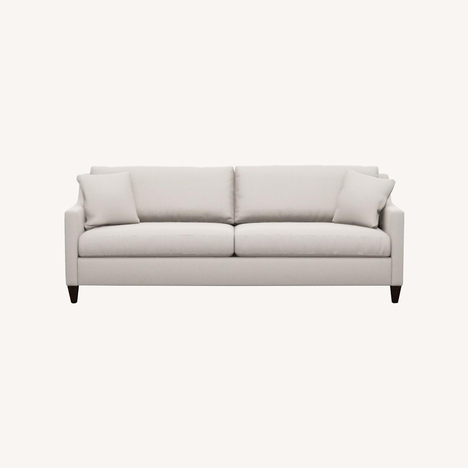Ethan Allen Taupe Velvet Sofa  - image-0