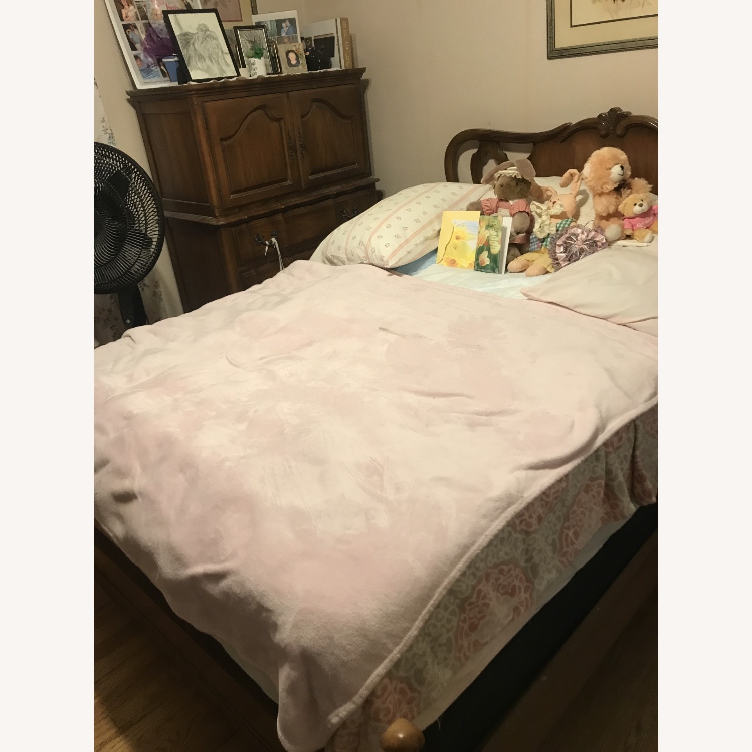 Vintage 60s Full Bed - Headboard/Footboard/Sde - image-0