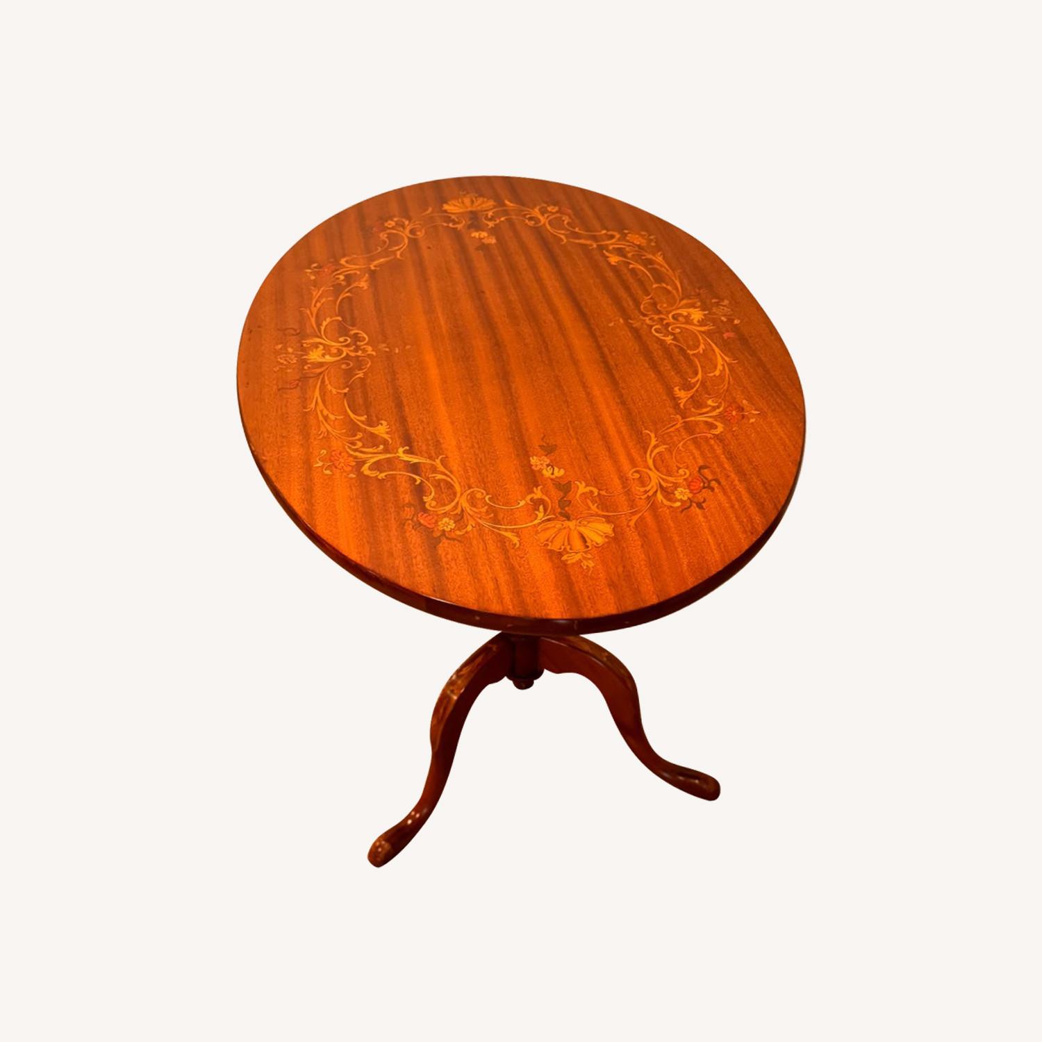 TILT-TOP Inlaid Wood Design Table - image-0