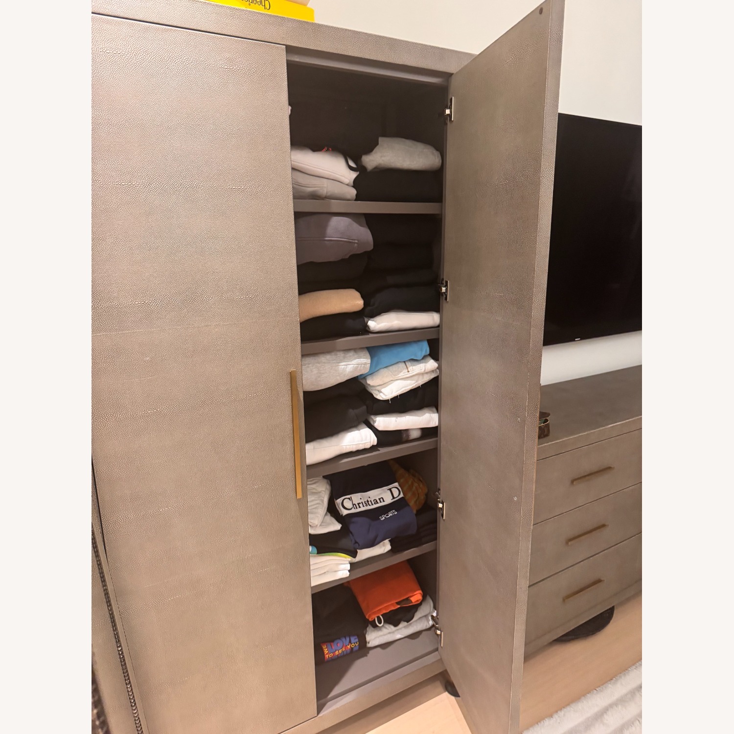 Restoration Hardware Graydon Shagreen Cabinet - image-2