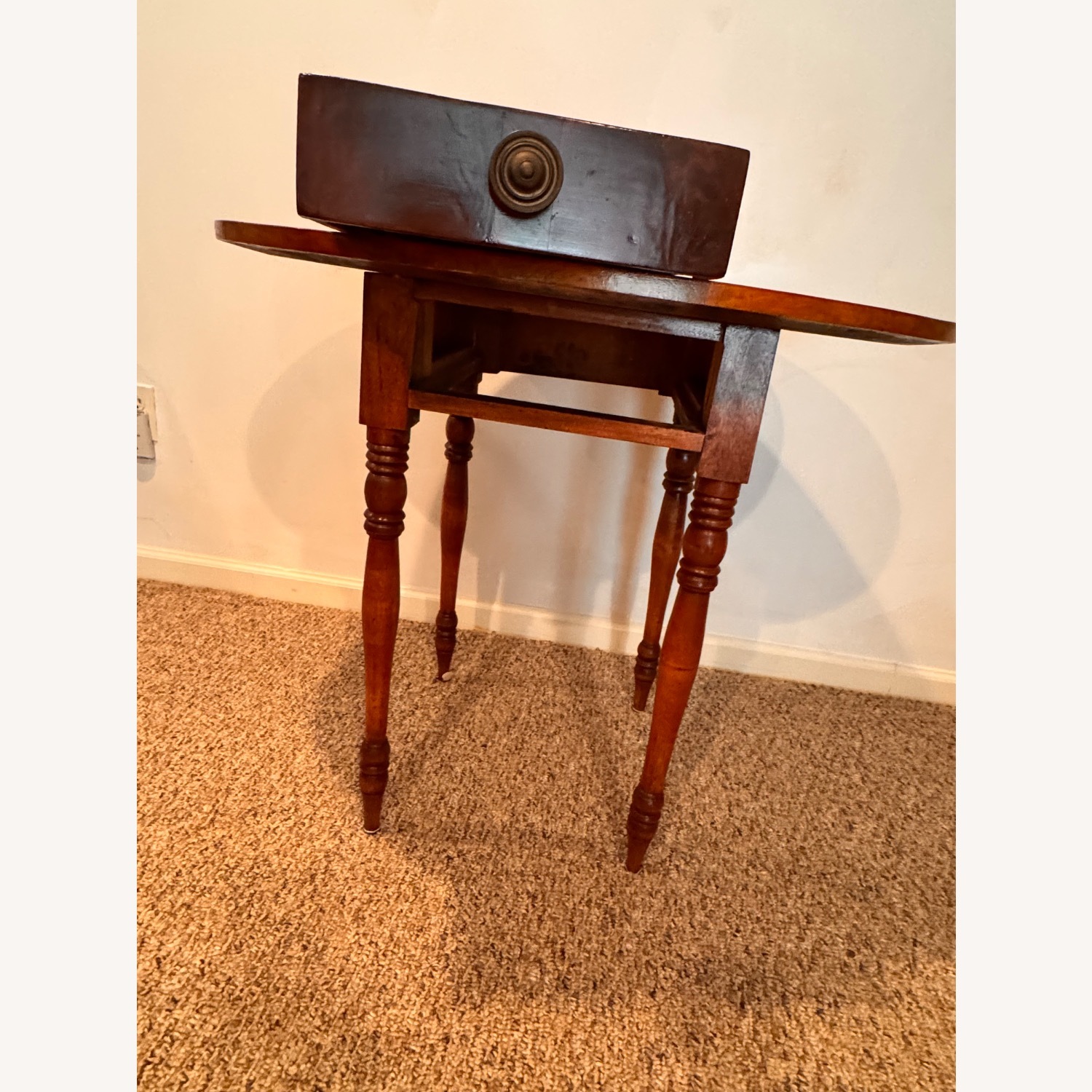 Pre-1950 Oval Wood End Table - image-6
