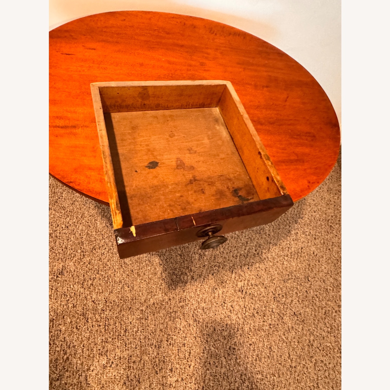 Pre-1950 Oval Wood End Table - image-5