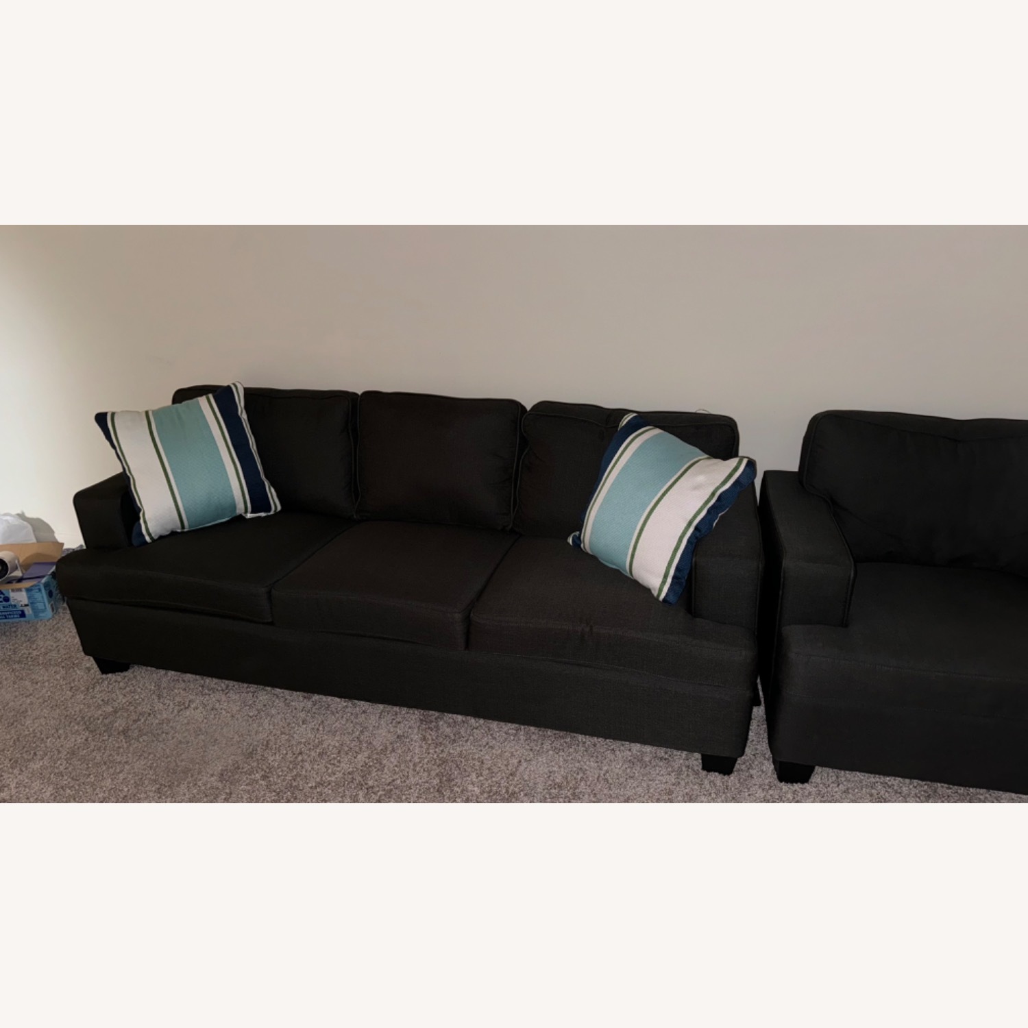 Black 3 Seater Couch - image-3