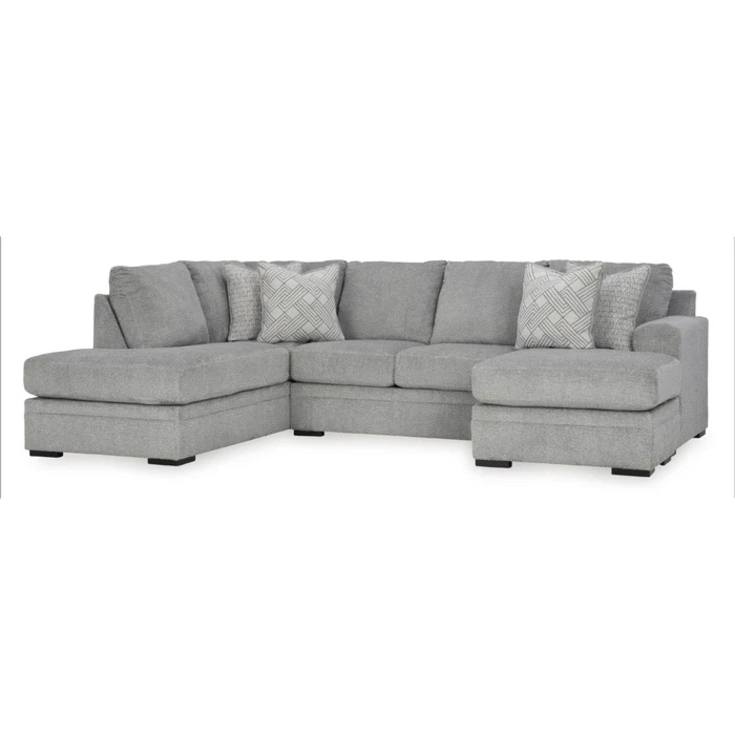 Cassleburry 3 Piece Gray Sectional Couch With Storage - image-10