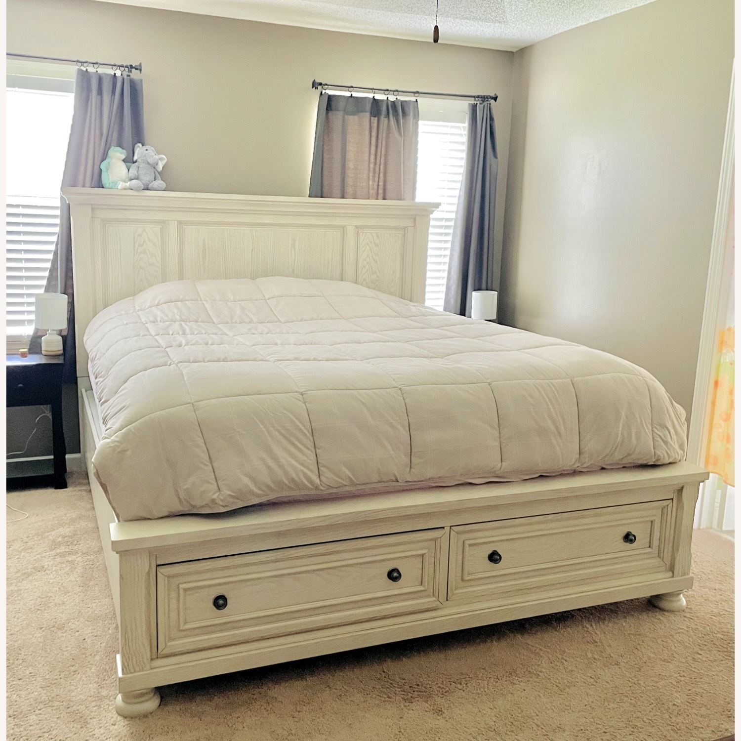 Robbinsdale King Panel Bed with 2 Storage Drawers - image-1