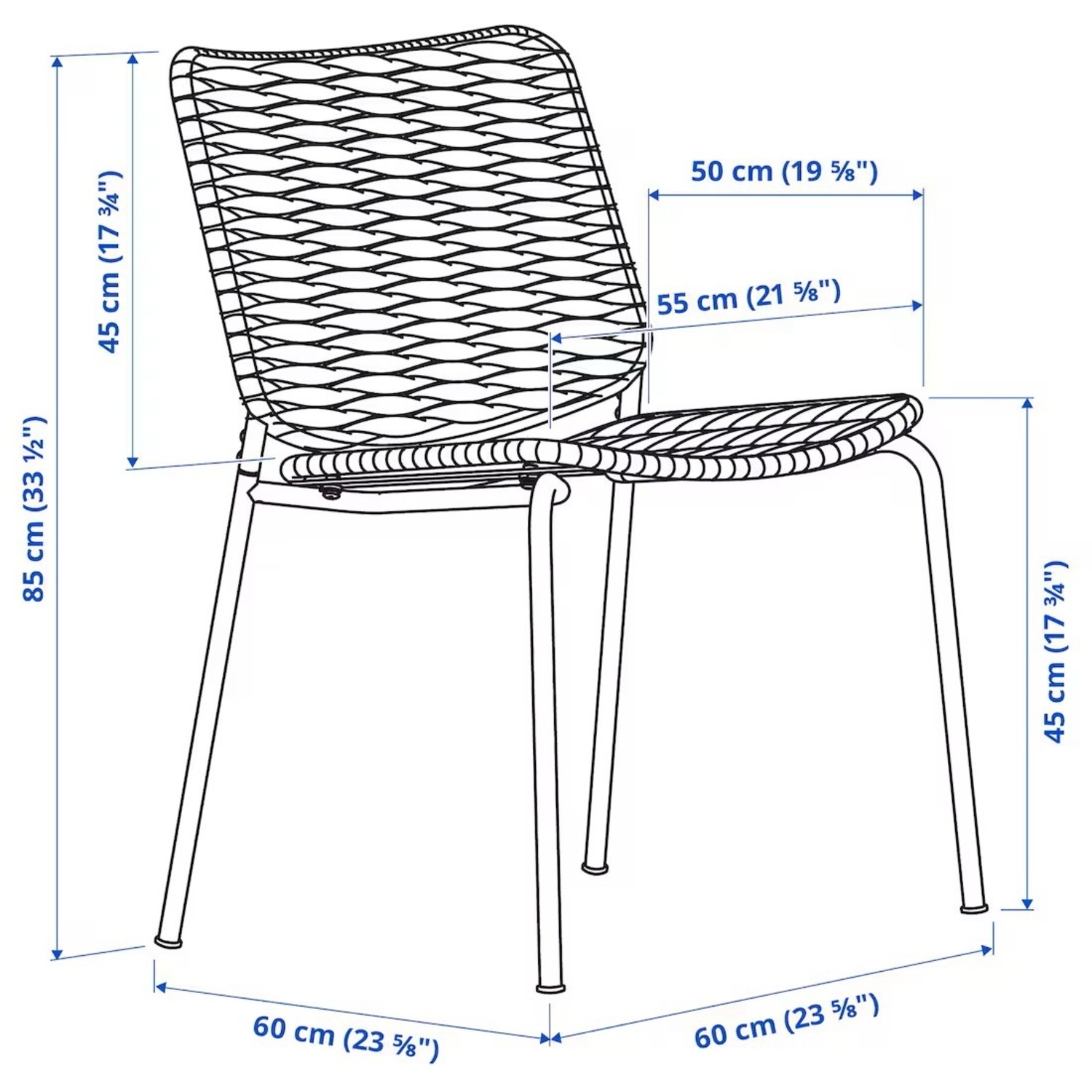 IKEA TEGELÖN In/Outdoor Dark Gray/BlackChair - image-3