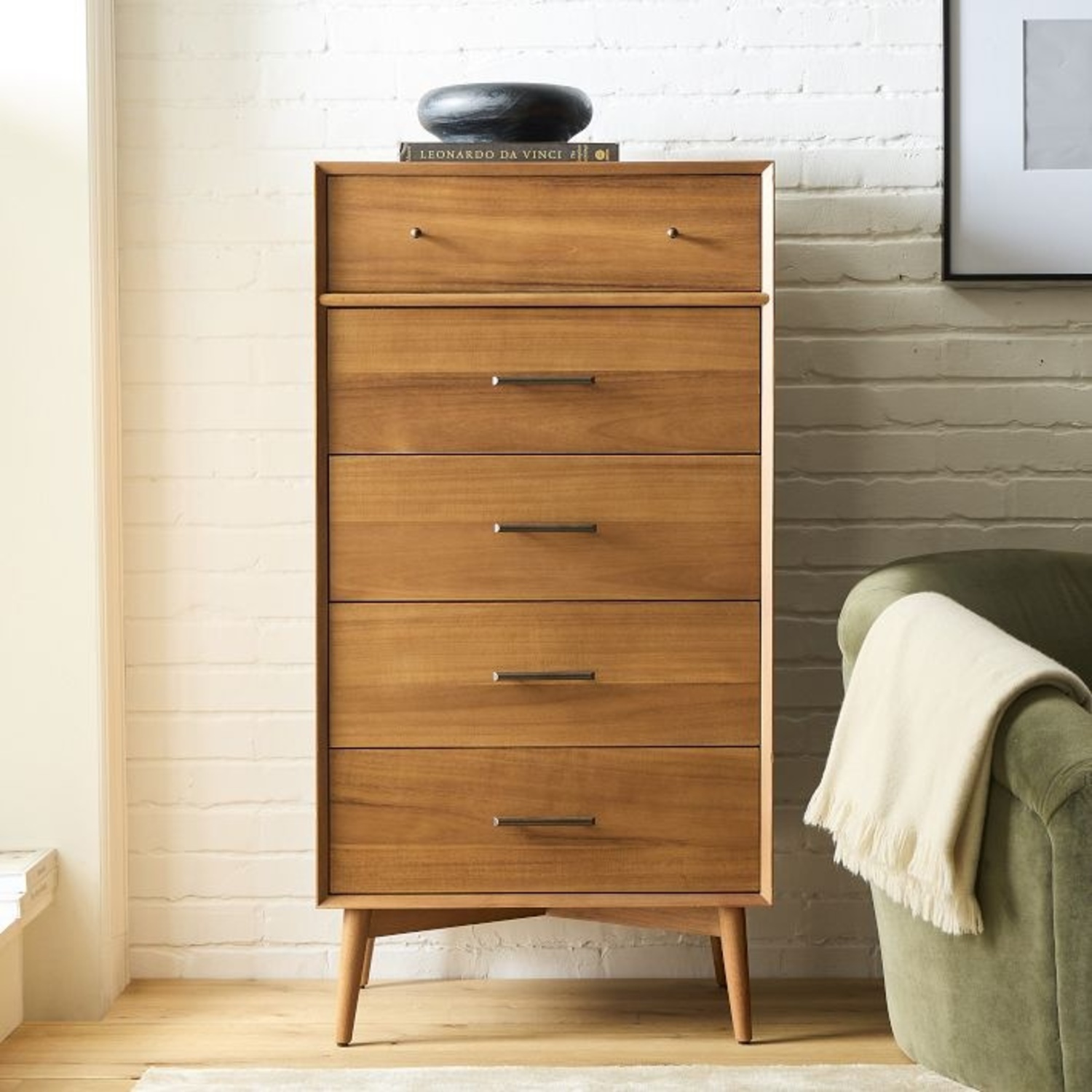 West Elm Mid-Century Tall Dresser Acorn - image-9
